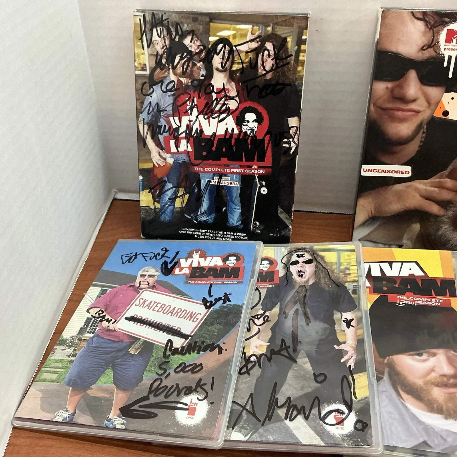 Ryan Dunn, Bam Margera, Phil Margera, April Margera, raab himself — Viva La Bam Season 1-5- Cast Signed Ryan Dunn, Bam Margera, image 2