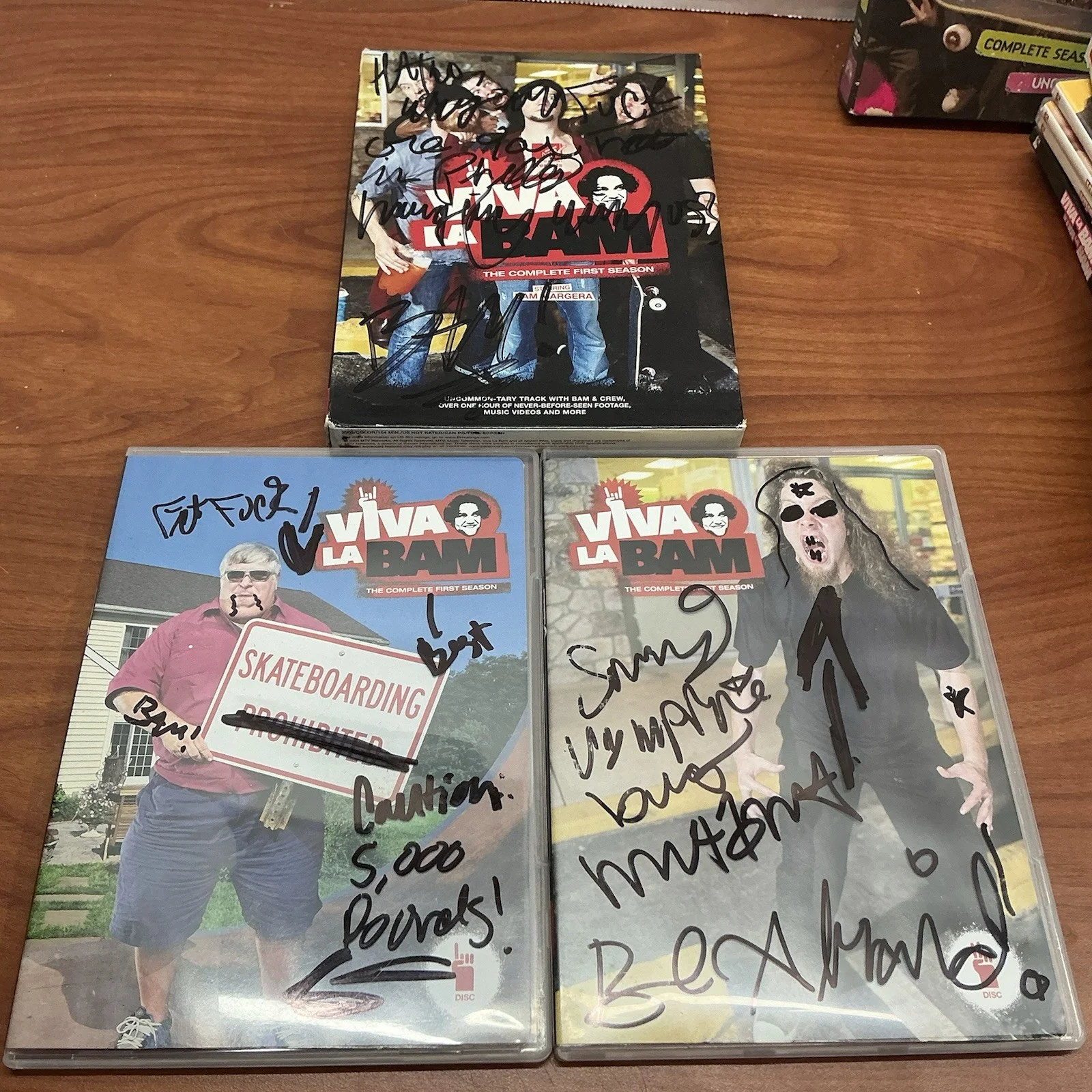 Ryan Dunn, Bam Margera, Phil Margera, April Margera, raab himself — Viva La Bam Season 1-5- Cast Signed Ryan Dunn, Bam Margera, image 5