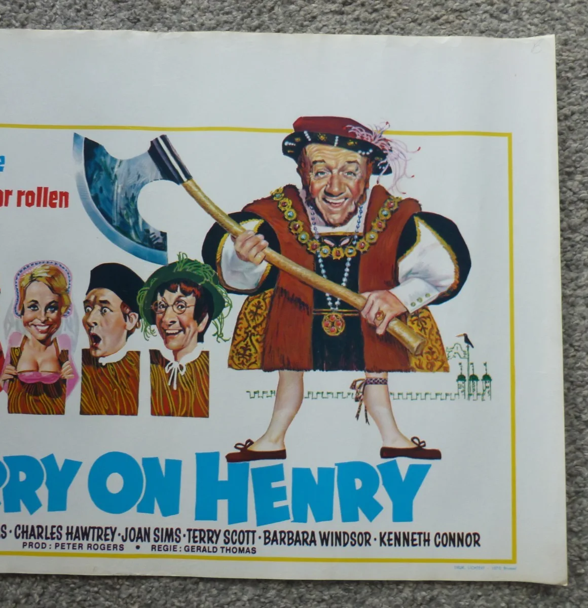 CARRY ON HENRY Original Belgian Poster 14 x 21 Inches Sid James Babara Windsor, image 3
