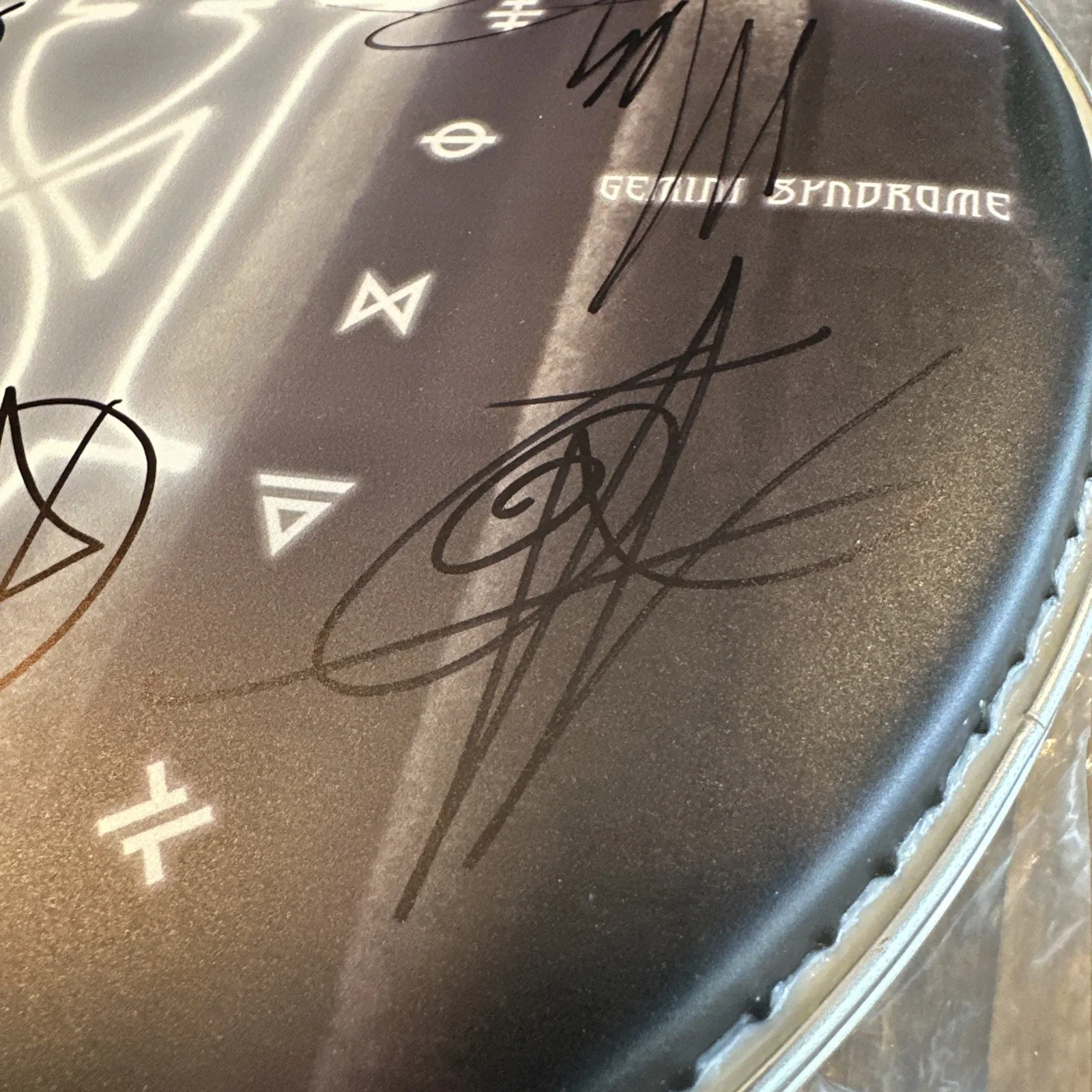 Gemini Syndrome Signed Evan’s 10” Drumhead 4 of 5 Band Members, изображение 4