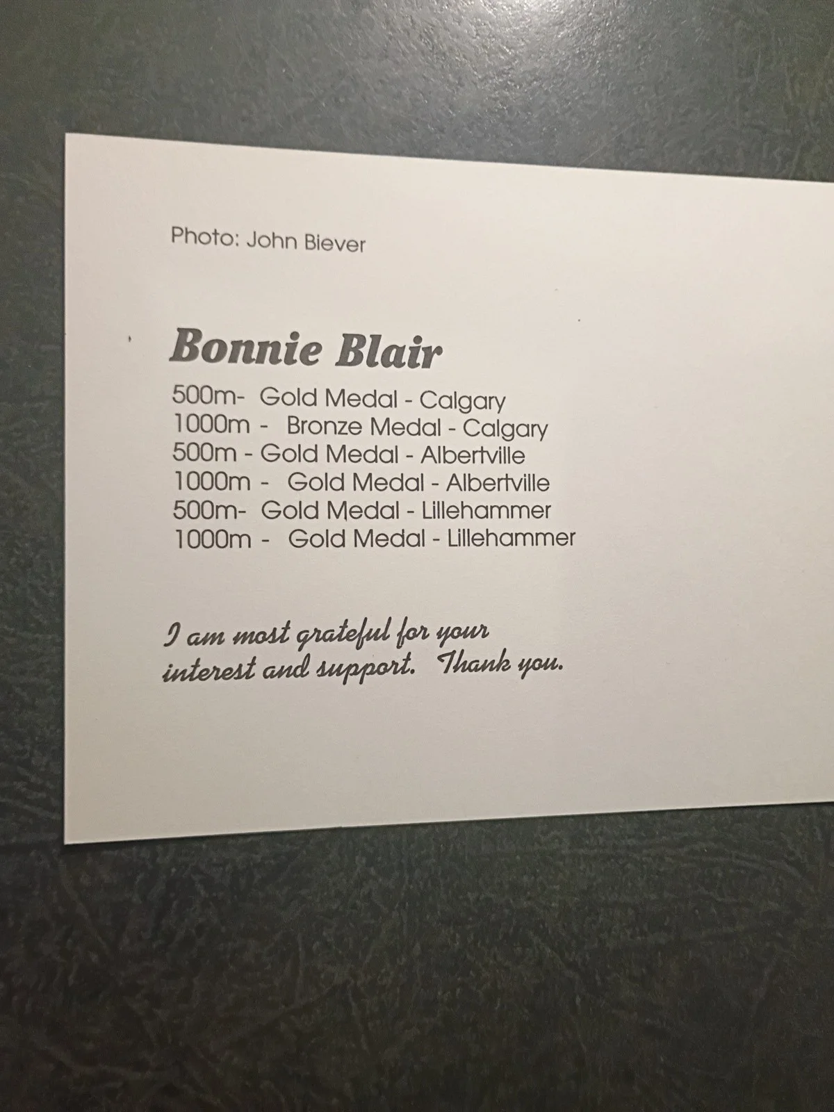 LARRY BOWA — BONNIE BLAIR 2 Hand Signed Autograph 4X6 Photo S -- SPEED SKATER - 5 GOLD MEDALS, изображение 4