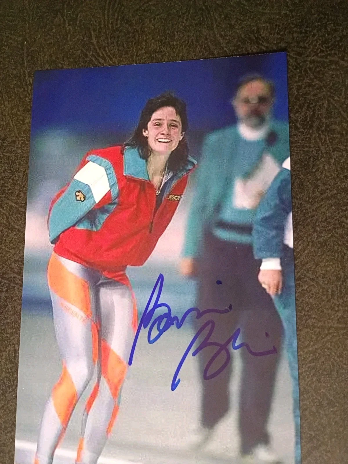 LARRY BOWA — BONNIE BLAIR 2 Hand Signed Autograph 4X6 Photo S -- SPEED SKATER - 5 GOLD MEDALS, изображение 5