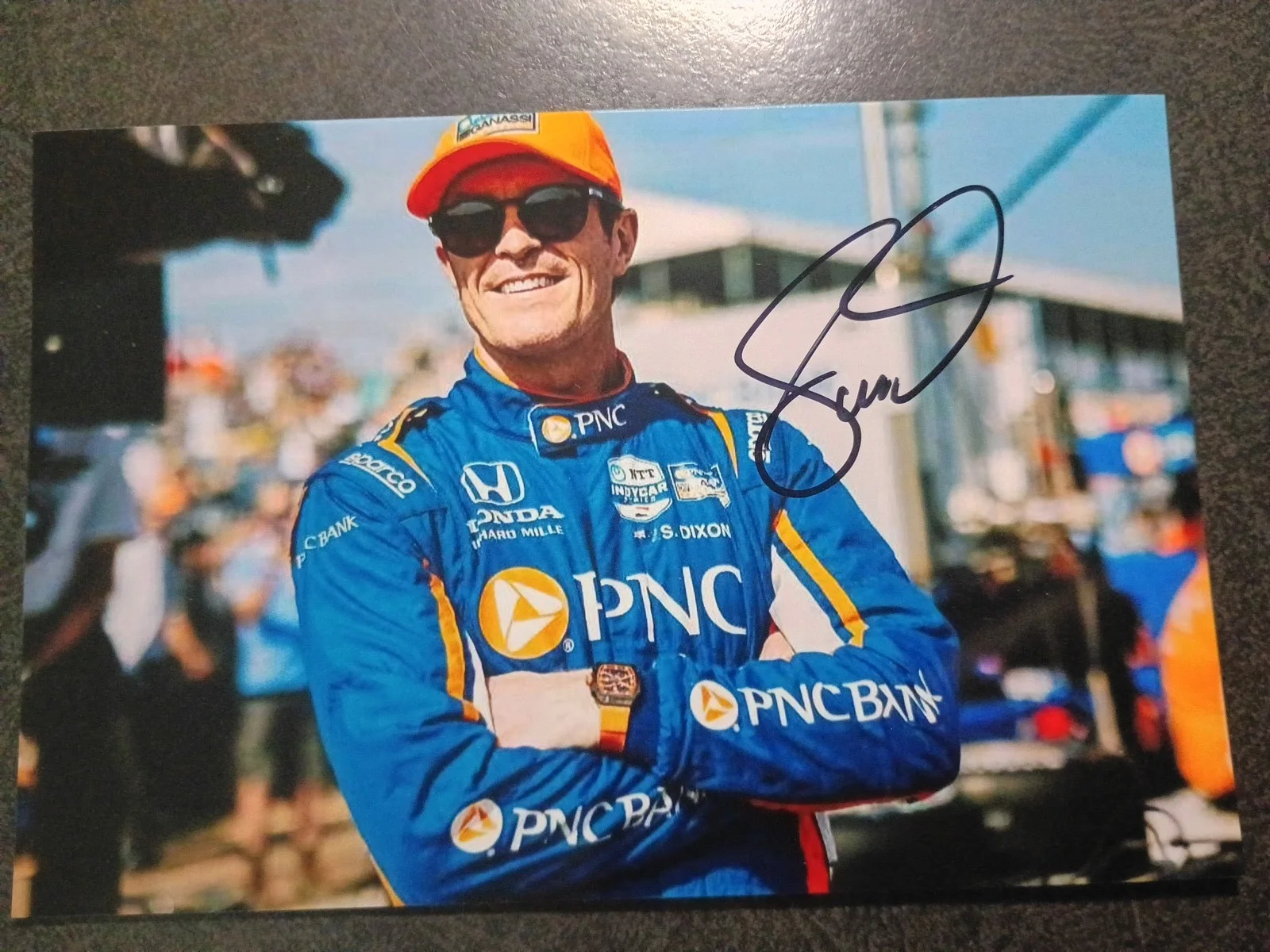 LARRY BOWA — SCOTT DIXON 2 Hand Signed Autograph Photo S /RACE CAR DRIVER- 2008 INDY 500 WIN, image 2