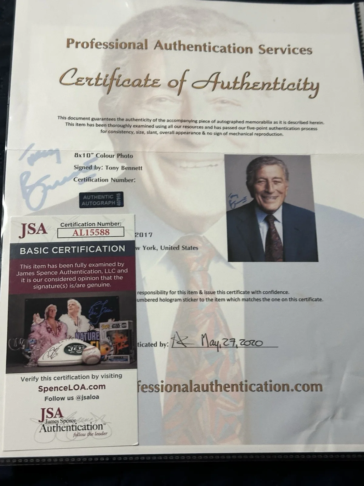 Tony Bennett Signed 8x10 Photo JSA!!, image 2