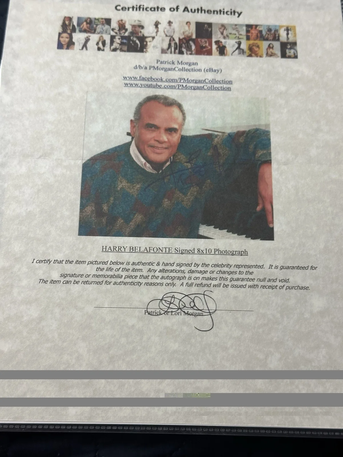 Harry Belafonte Signed Photo 8x10 Autograph Singer Actor Civil Rights Icon COA, image 2