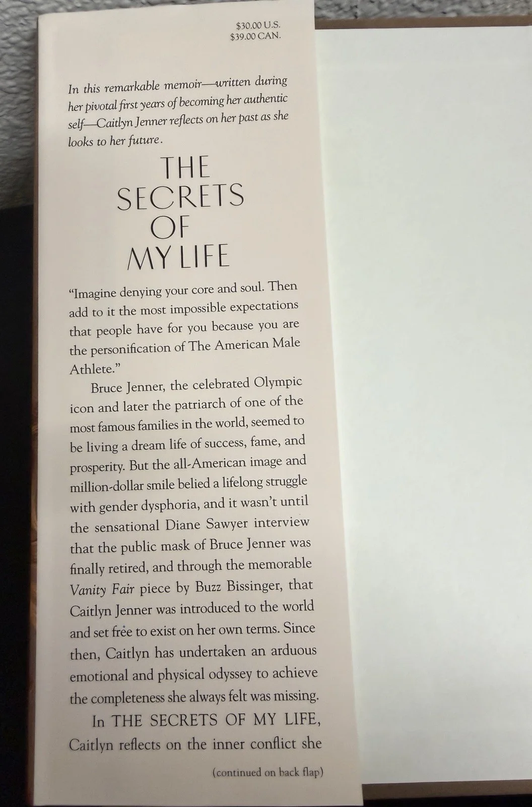 Caitlyn Jenner — Caitlyn Jenner SIGNED Secrets of My Life HC First Printing, изображение 2