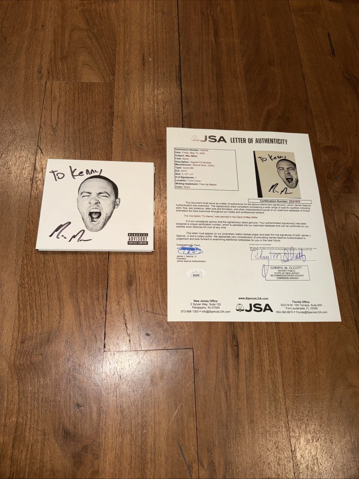 Mac Miller Signed Autographed CD GO:OD AM W/ JSA Letter, image 2
