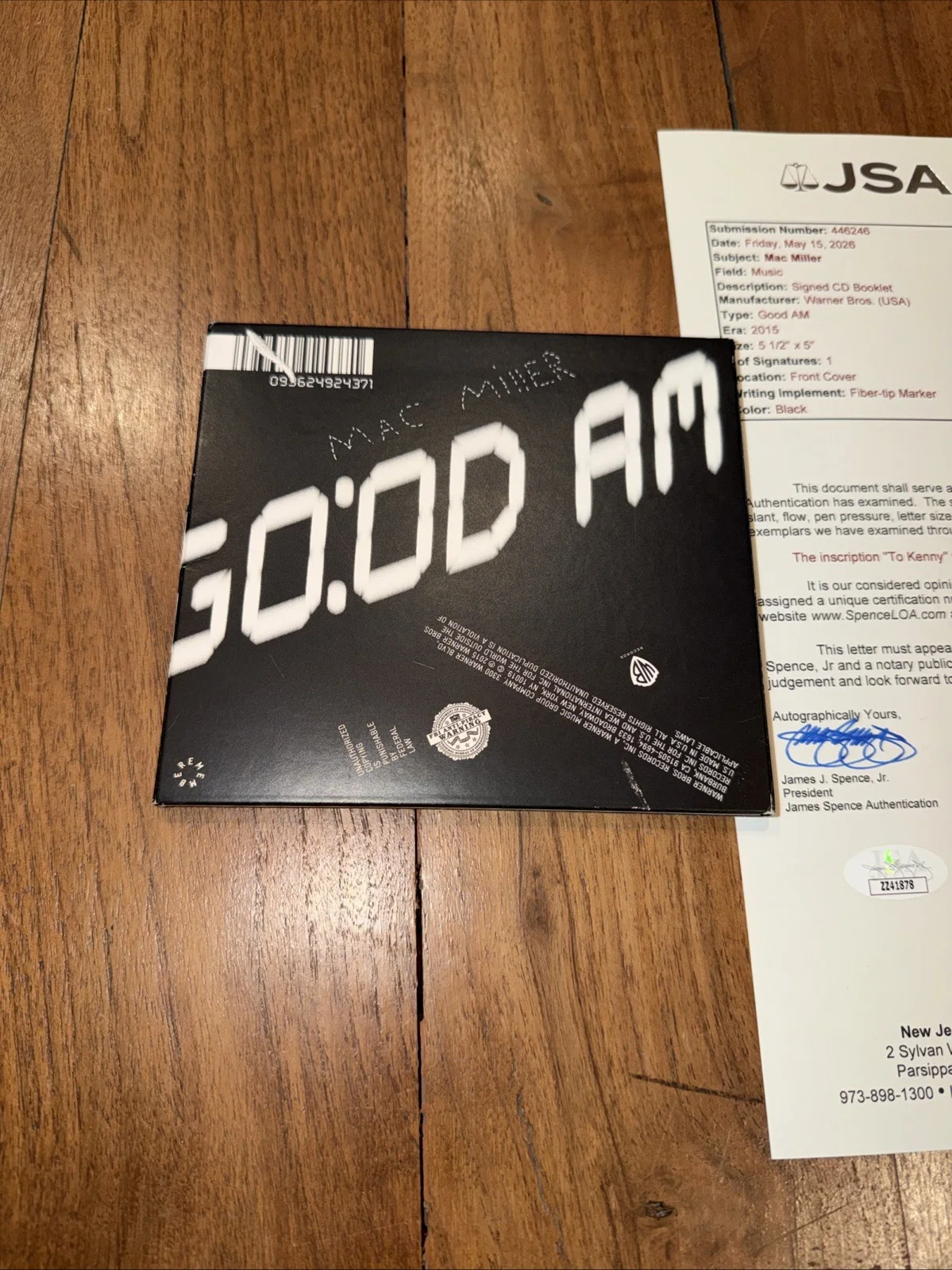 Mac Miller Signed Autographed CD GO:OD AM W/ JSA Letter, image 4