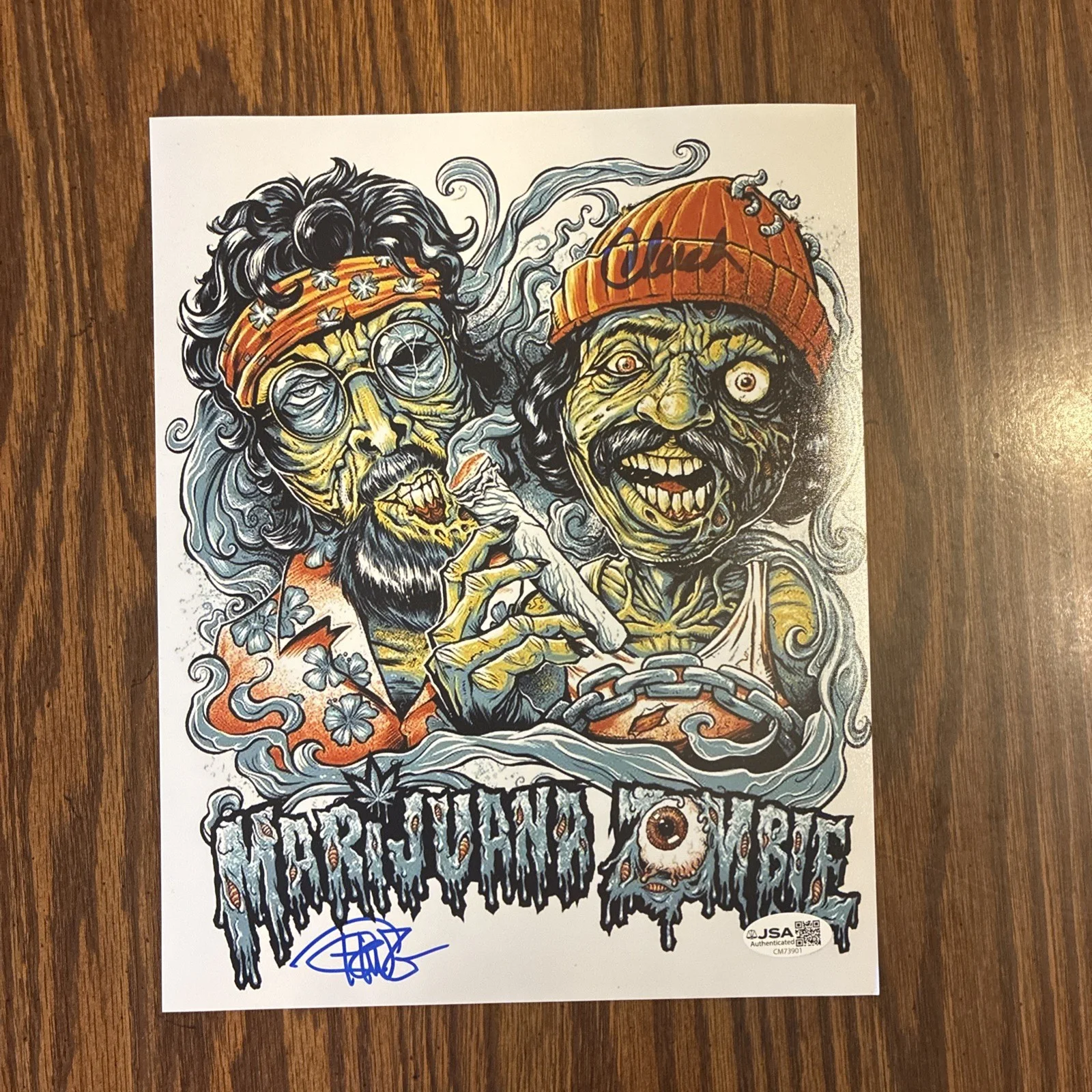 Cheech Marin & Tommy Chong — Cheech and Chong Autographed 8x10 W/ JSA COA CERT # CM73901