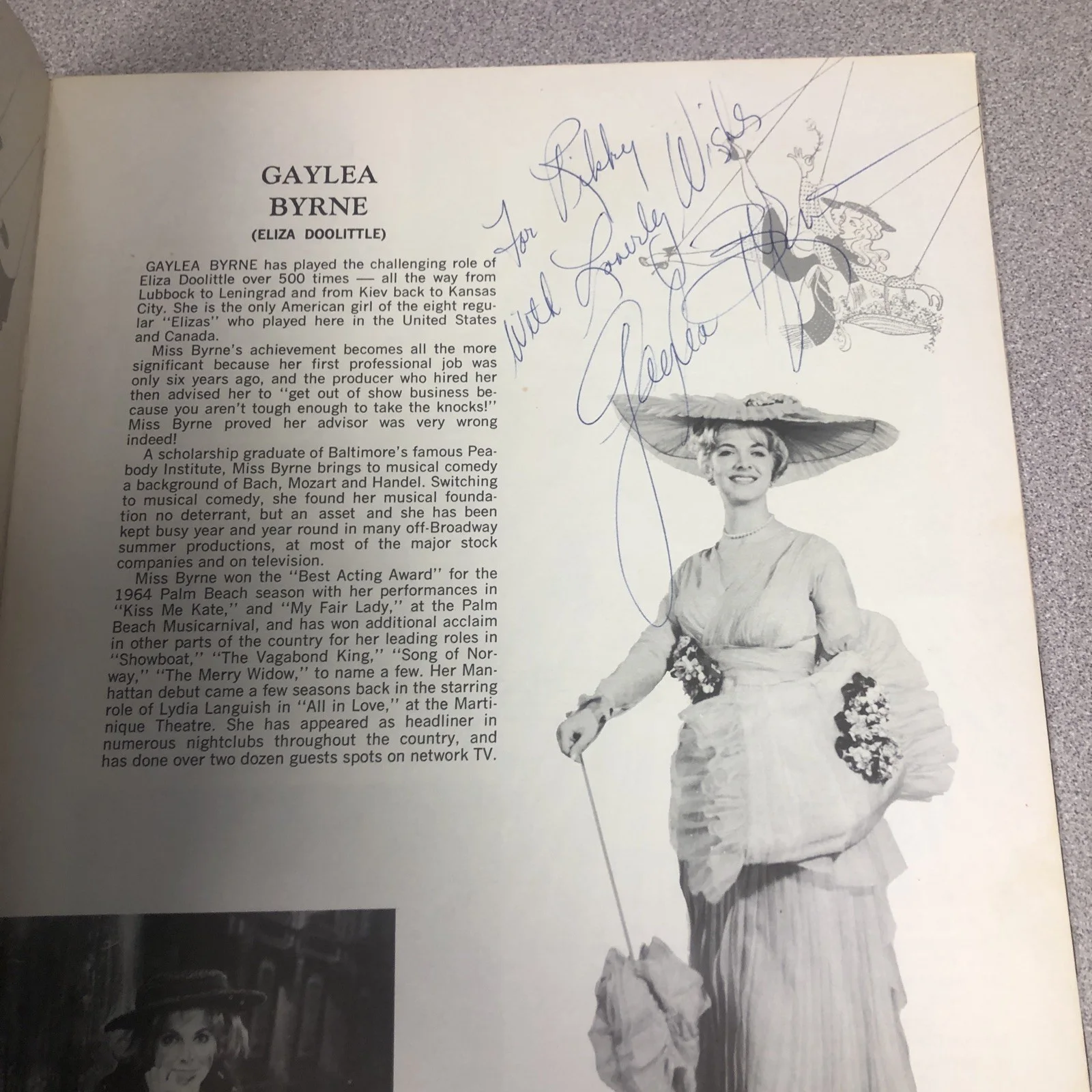 Michael Rennie Autograph Signed Rare Classic Sci Actor Melodyland Program, image 2