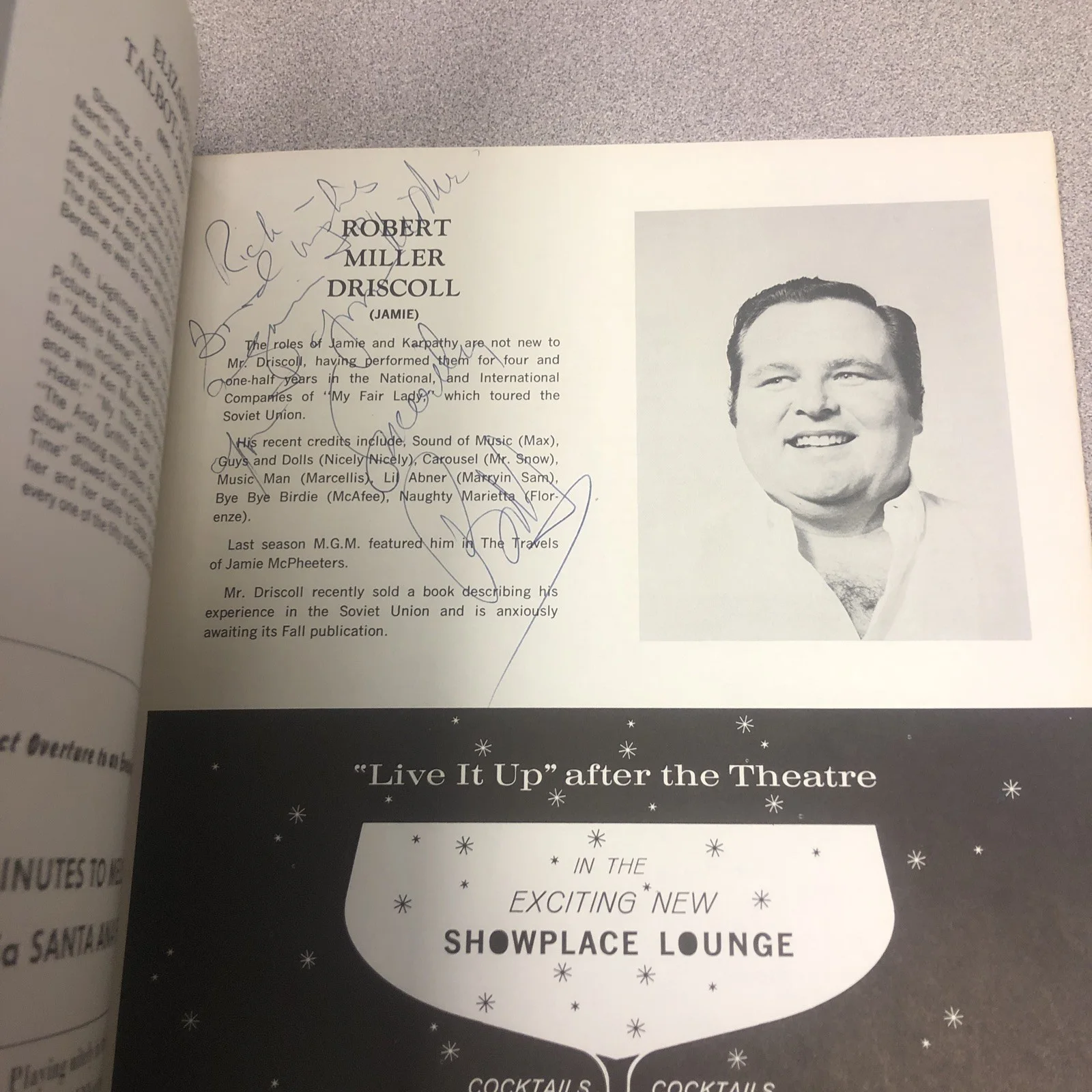 Michael Rennie Autograph Signed Rare Classic Sci Actor Melodyland Program, image 4