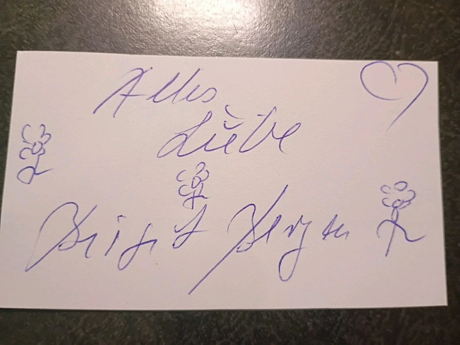 BRIGITTE AUBER — BRIGITTE AUBER Hand Signed Autograph CUT With 4x6 Photo - BEAUTIFUL ACTRESS, изображение 2