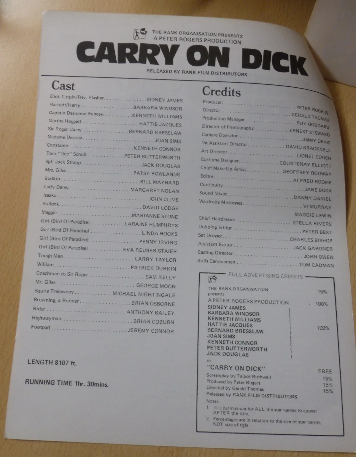 Carry On Dick PressBook Pack Sid James Kenneth Williams Hattie Jacques Windsor, image 3