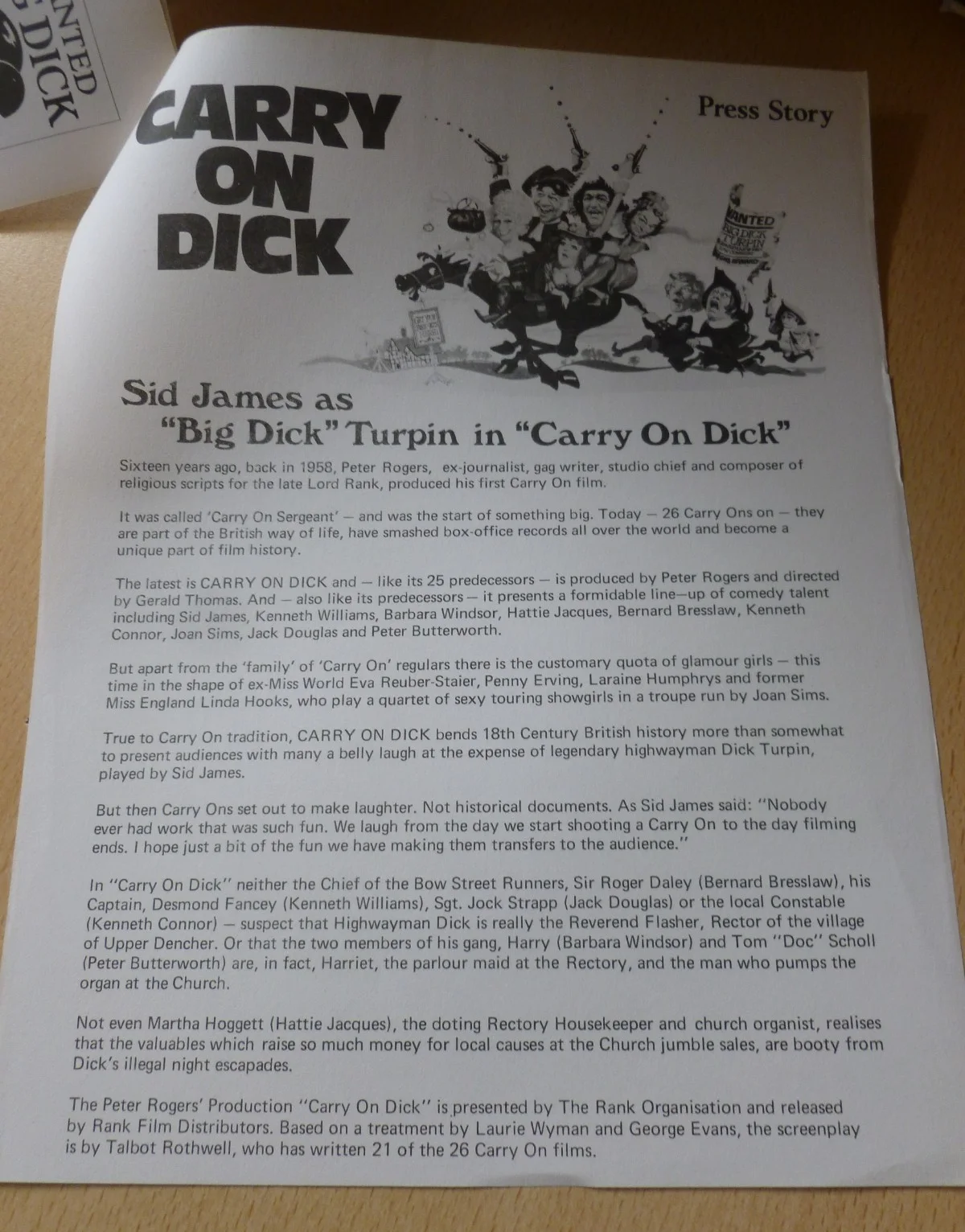 Carry On Dick PressBook Pack Sid James Kenneth Williams Hattie Jacques Windsor, image 5