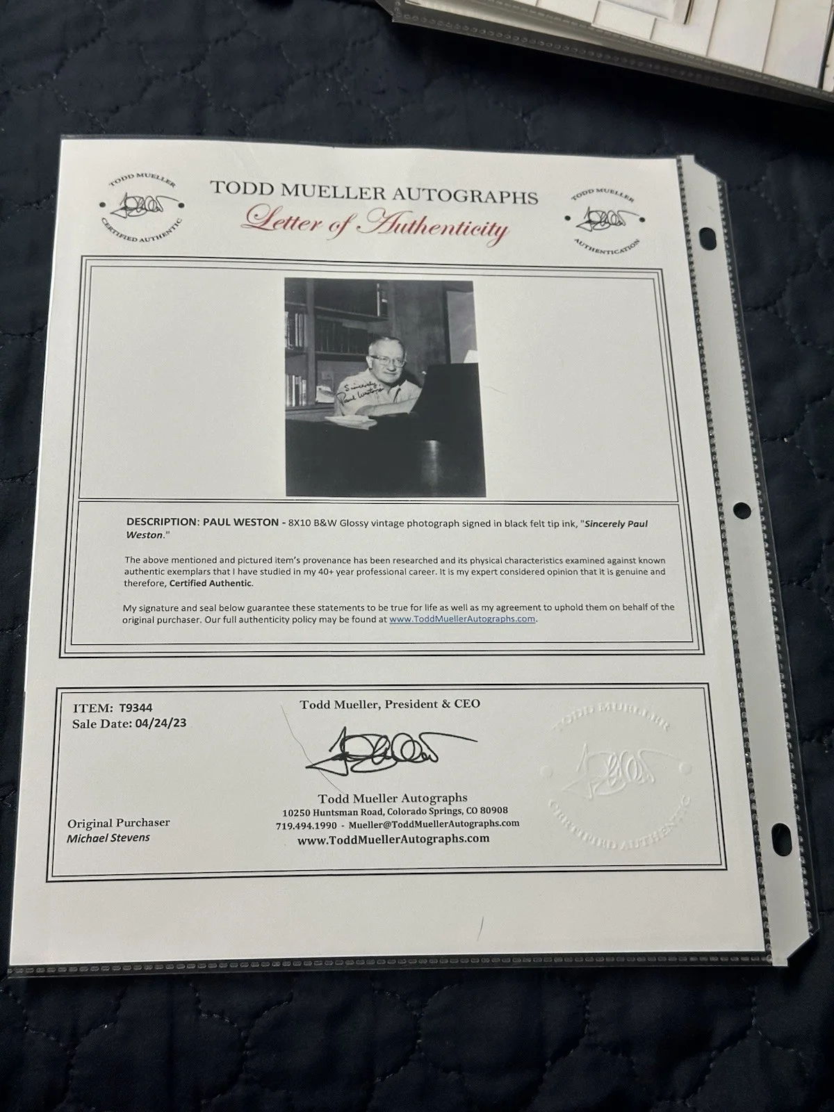PAUL WESTON SIGNED PHOTO Original Autograph JSA COA Musician Pianist Composer, изображение 2