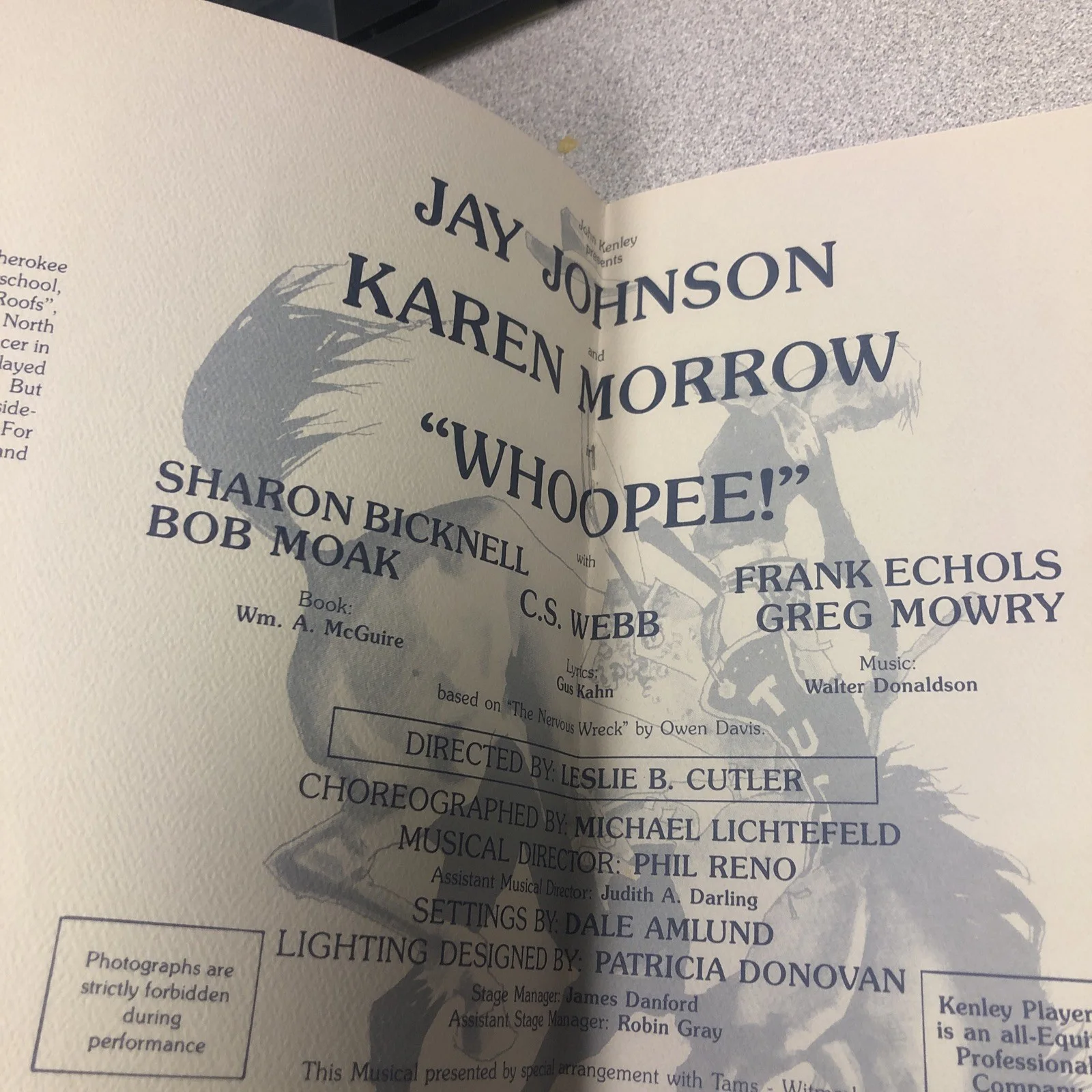 Kenley Players Signed Autograph Program Super Rare Whoopee Jay Johnson, image 3