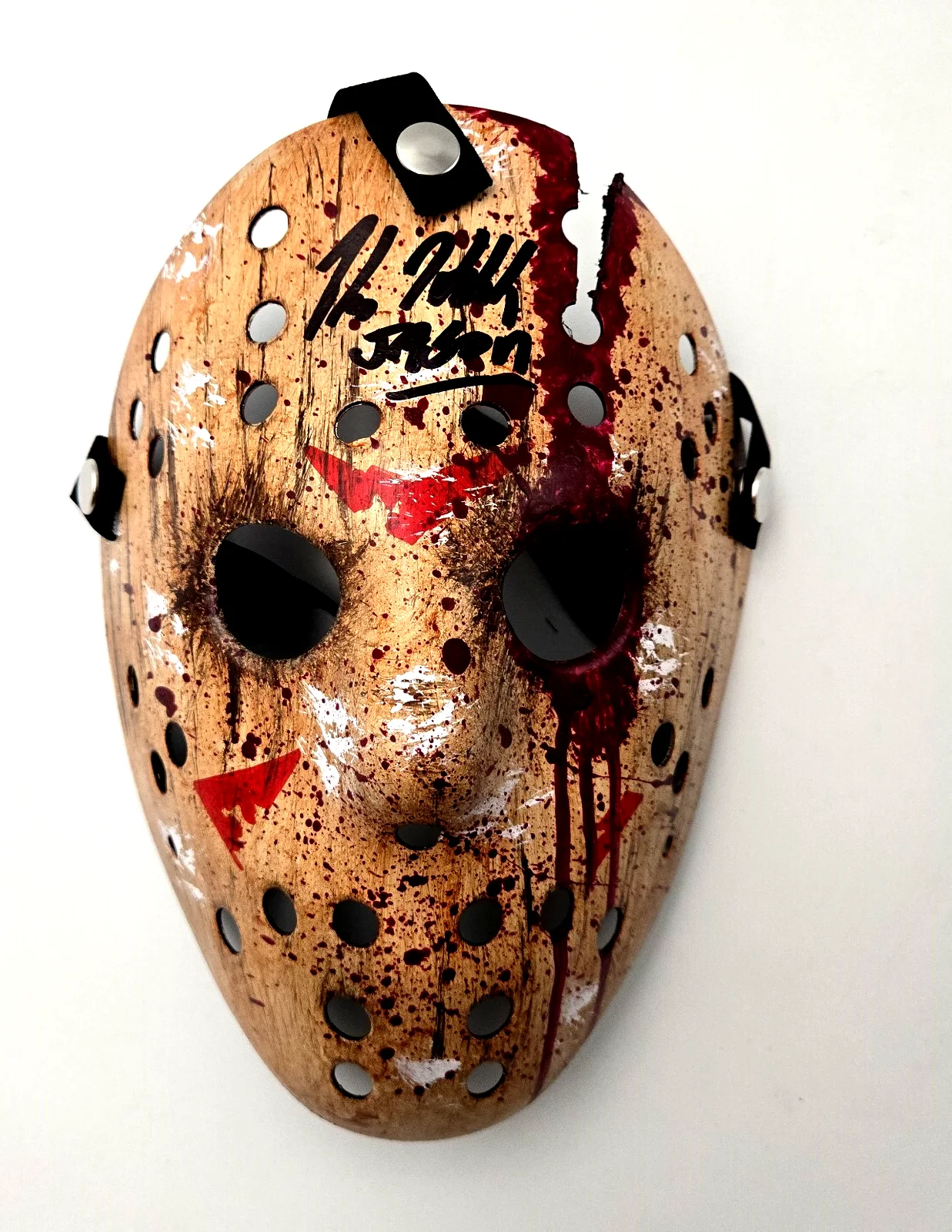 Kane Hodder — Kane Hodder Signed Jason Mask Autograph Friday the 13th Bloody Beckett COA 961