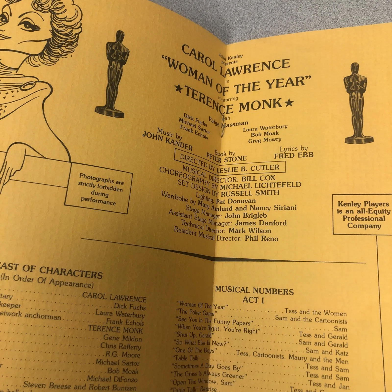 Kenley Players Program Rare Signed Autograph Carol Lawrence, image 2