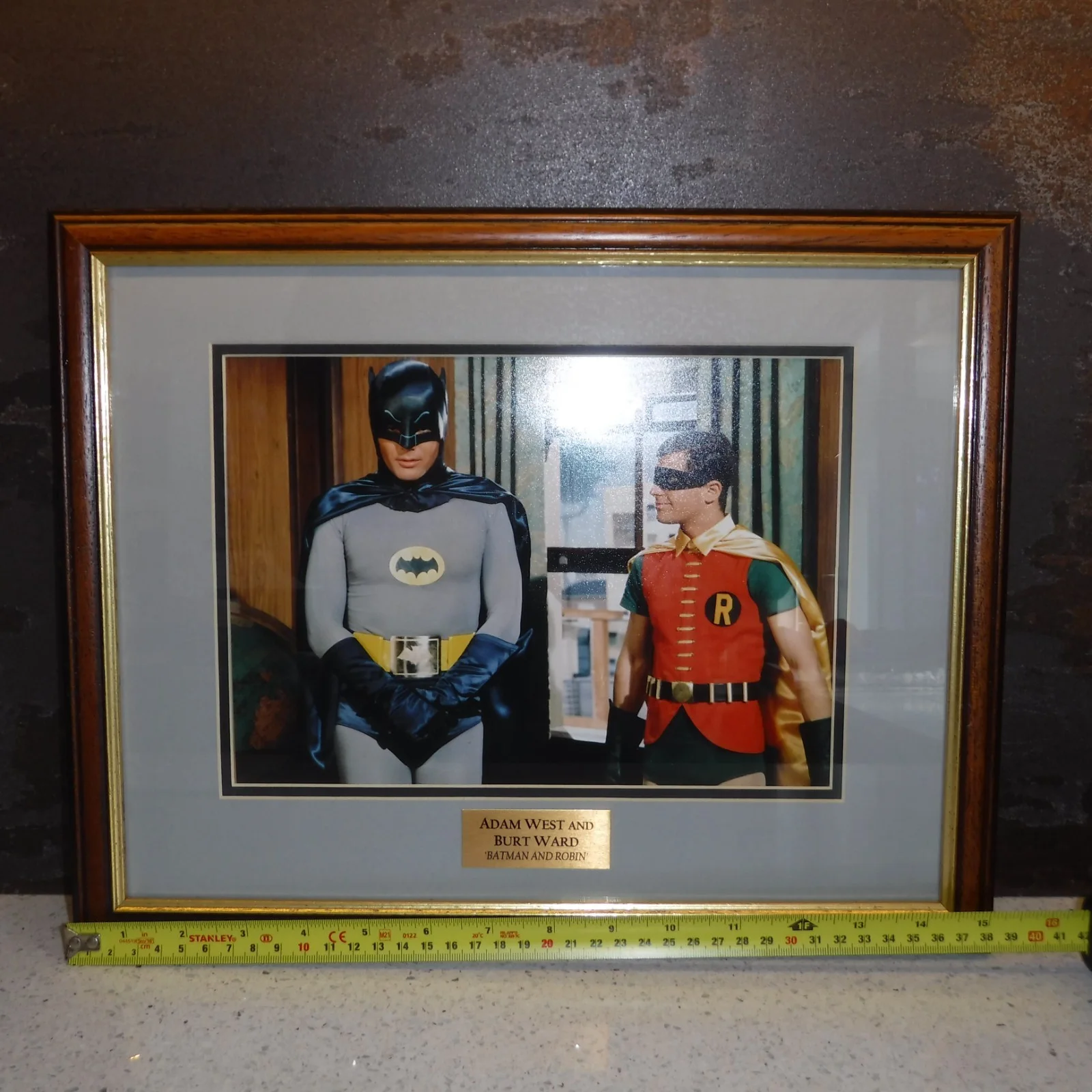 Batman & Robin 1960's Publicity Photo 8x10" Image Matted & Framed & Glazed Label, image 2