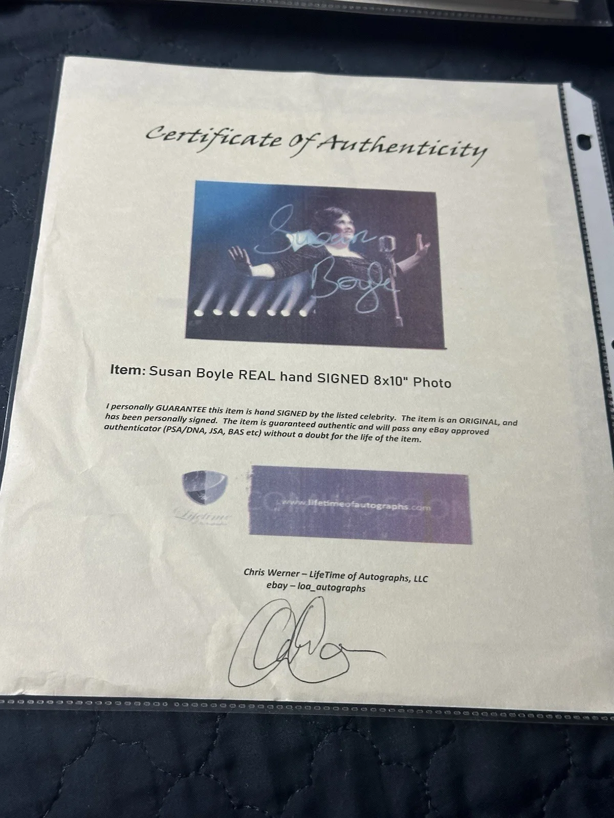 Susan Boyle Signed Autograph 10x8 Photo COA Singer Britain's Got Talent, изображение 2