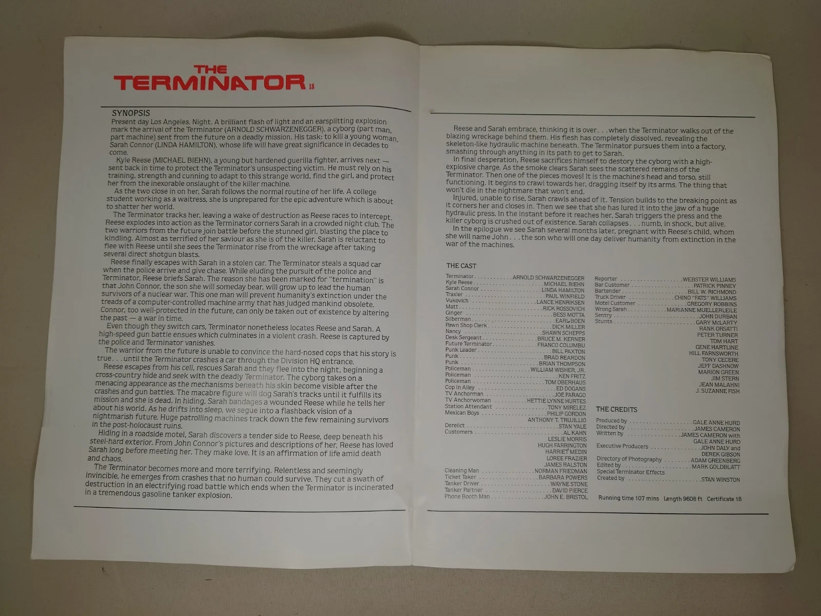 The TERMINATOR 1984 arnold schwarzenegger MEGA RARE ORIGINAL PRESS BOOK BROCHURE, image 2