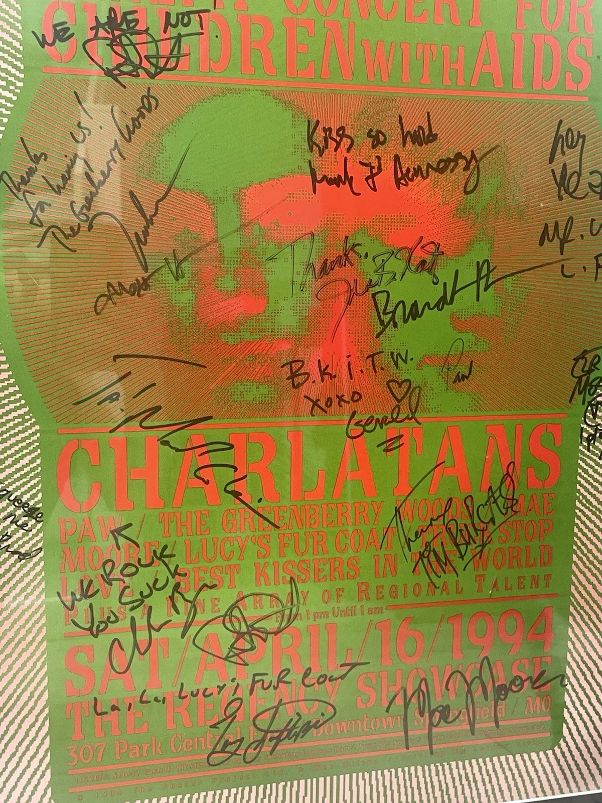 The Charlatans Springfield MO 1994 Original Poster Multi Band Signed Real Large, image 2