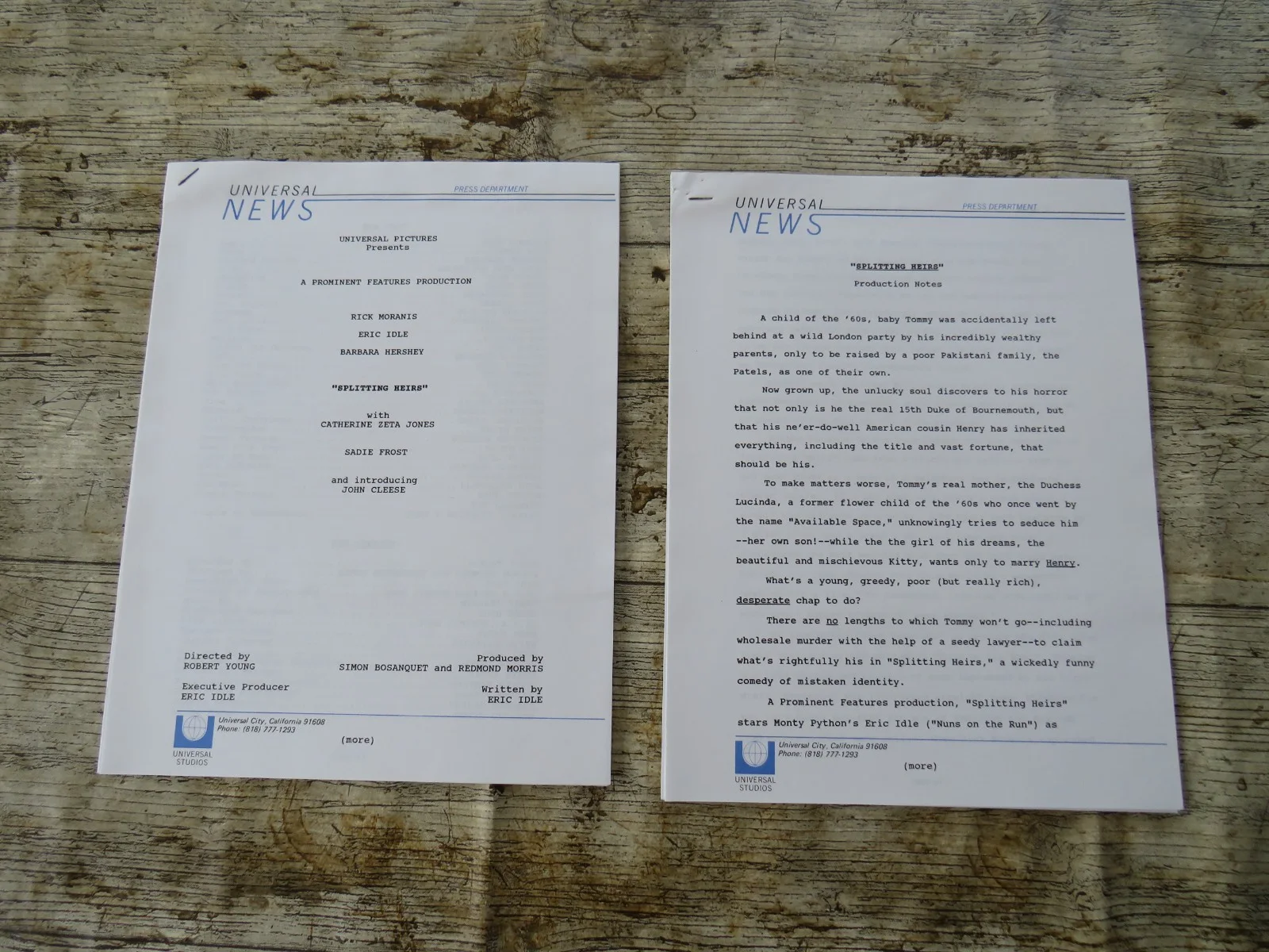 SPLITTING HEIRS ORIGINAL 1993 CINEMA FILM MOVIE PRESS KIT Rick Moranis 9 PHOTOS, изображение 3