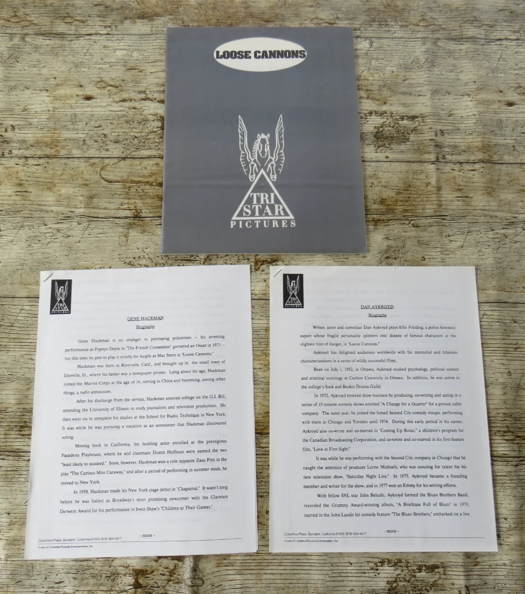 LOOSE CANNONS ORIGINAL 1990 CINEMA FILM MOVIE PRESS KIT Gene Hackman 13 PHOTOS, изображение 4