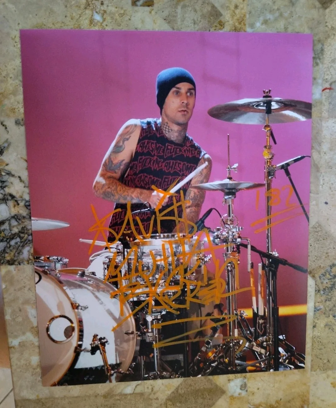 Travis Barker Blink 182 Signed And Inscribed 8x10 Photo Plus 44 Aquabats, изображение 2
