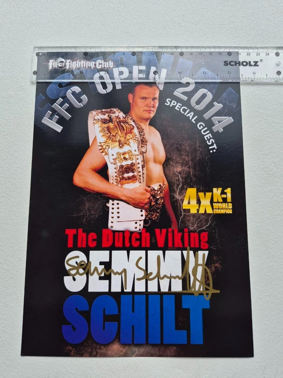 Semmy Schilt — Semmy Schilt Signed FFC Estonia Open 2014 Promo Poster Autograph K-1 4x Champion, image 3