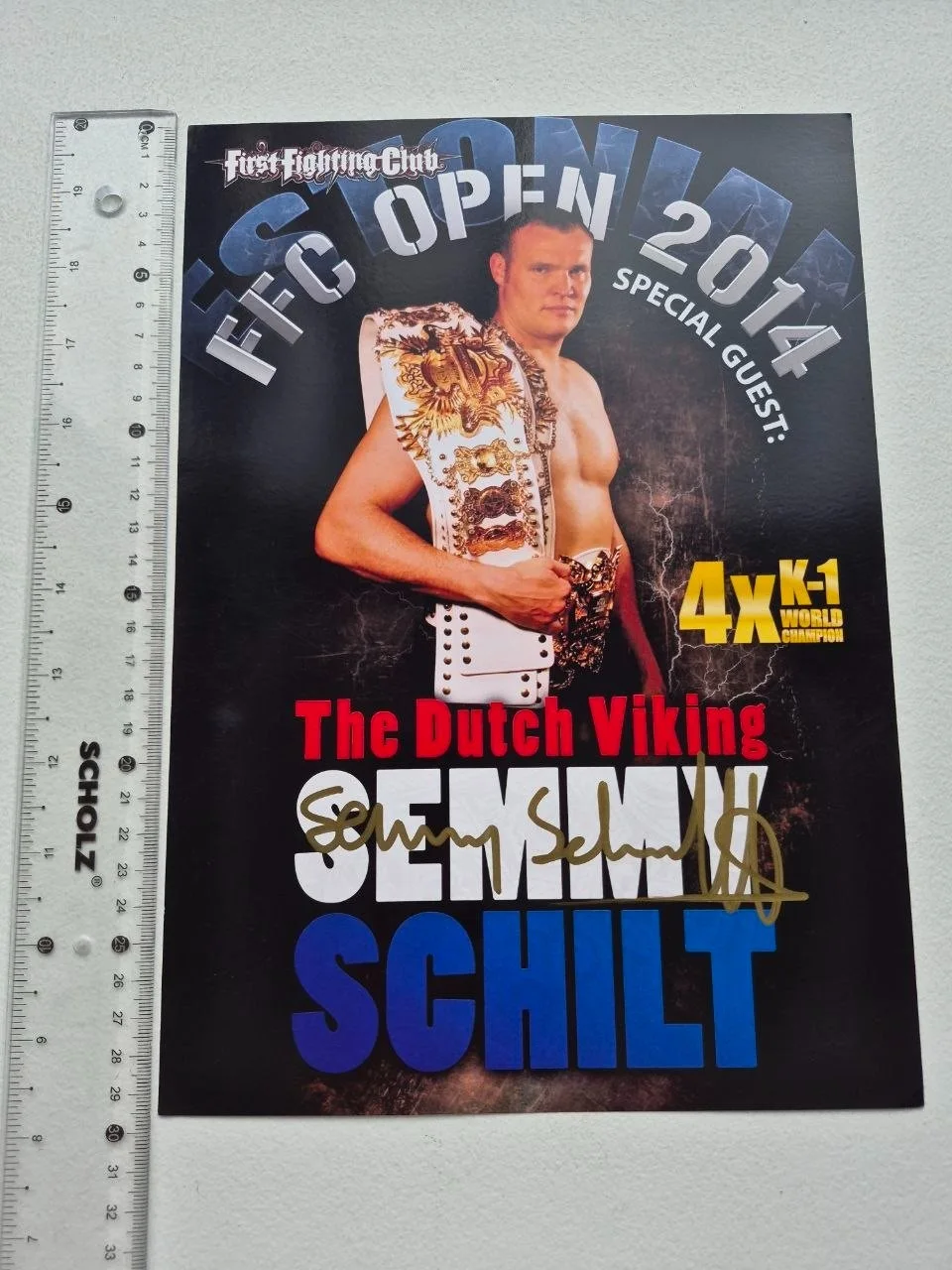 Semmy Schilt — Semmy Schilt Signed FFC Estonia Open 2014 Promo Poster Autograph K-1 4x Champion, image 4