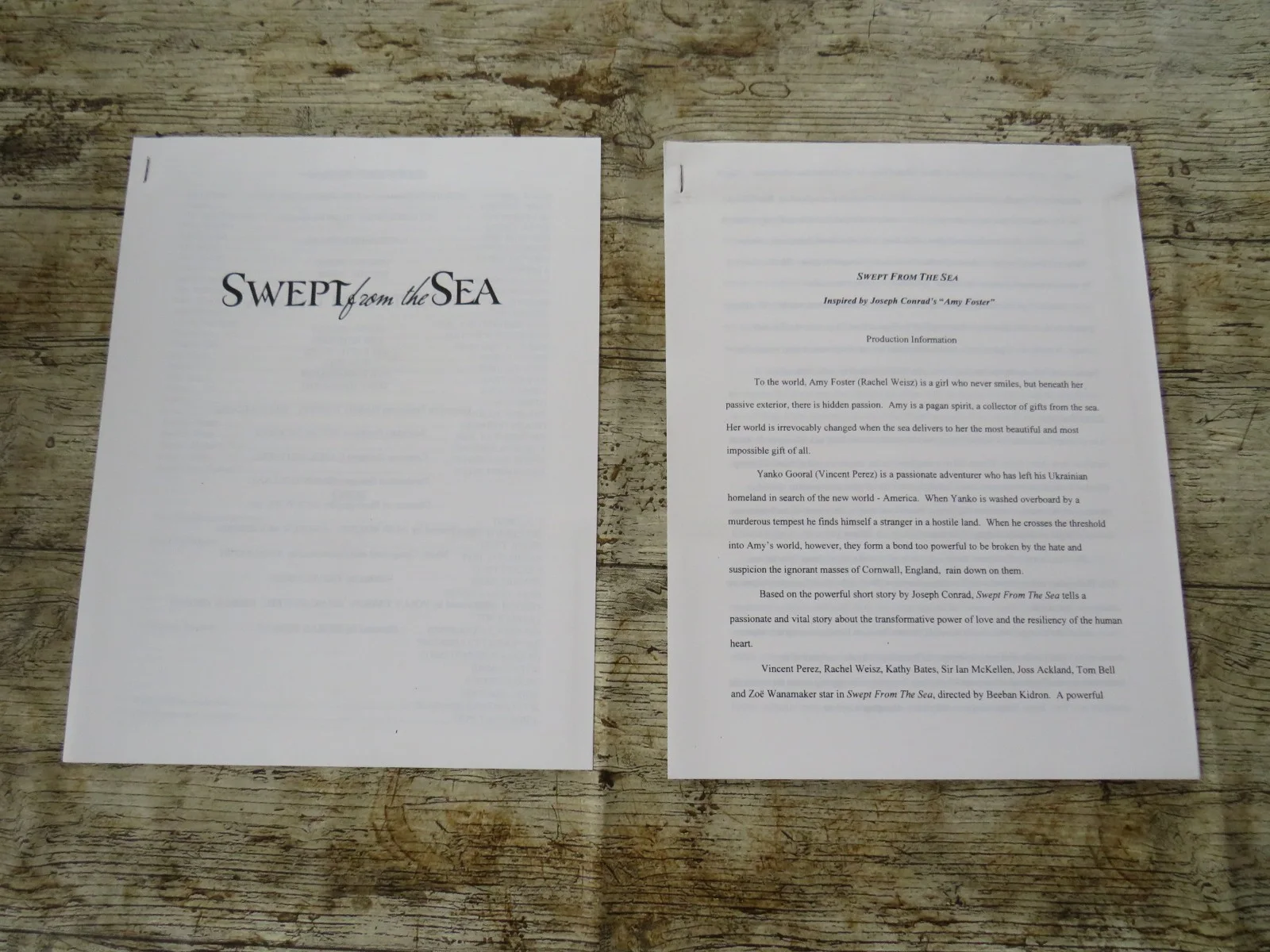 SWEPT FROM THE SEA ORIGINAL 1997 CINEMA FILM PRESS KIT Rachel Weisz 7 PHOTOS, изображение 3