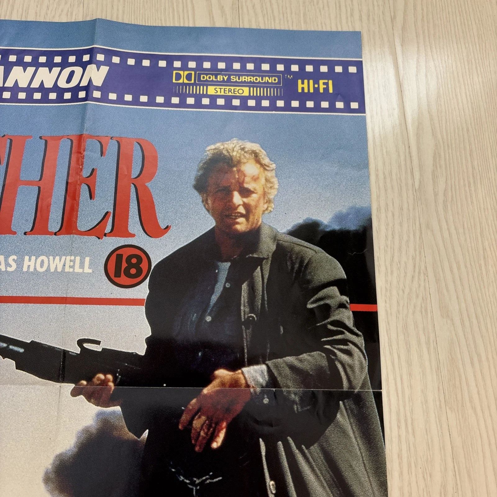 THE HITCHER original Italian film poster 1986 28 X 13" Rutger Hauer 1986 folded, изображение 2