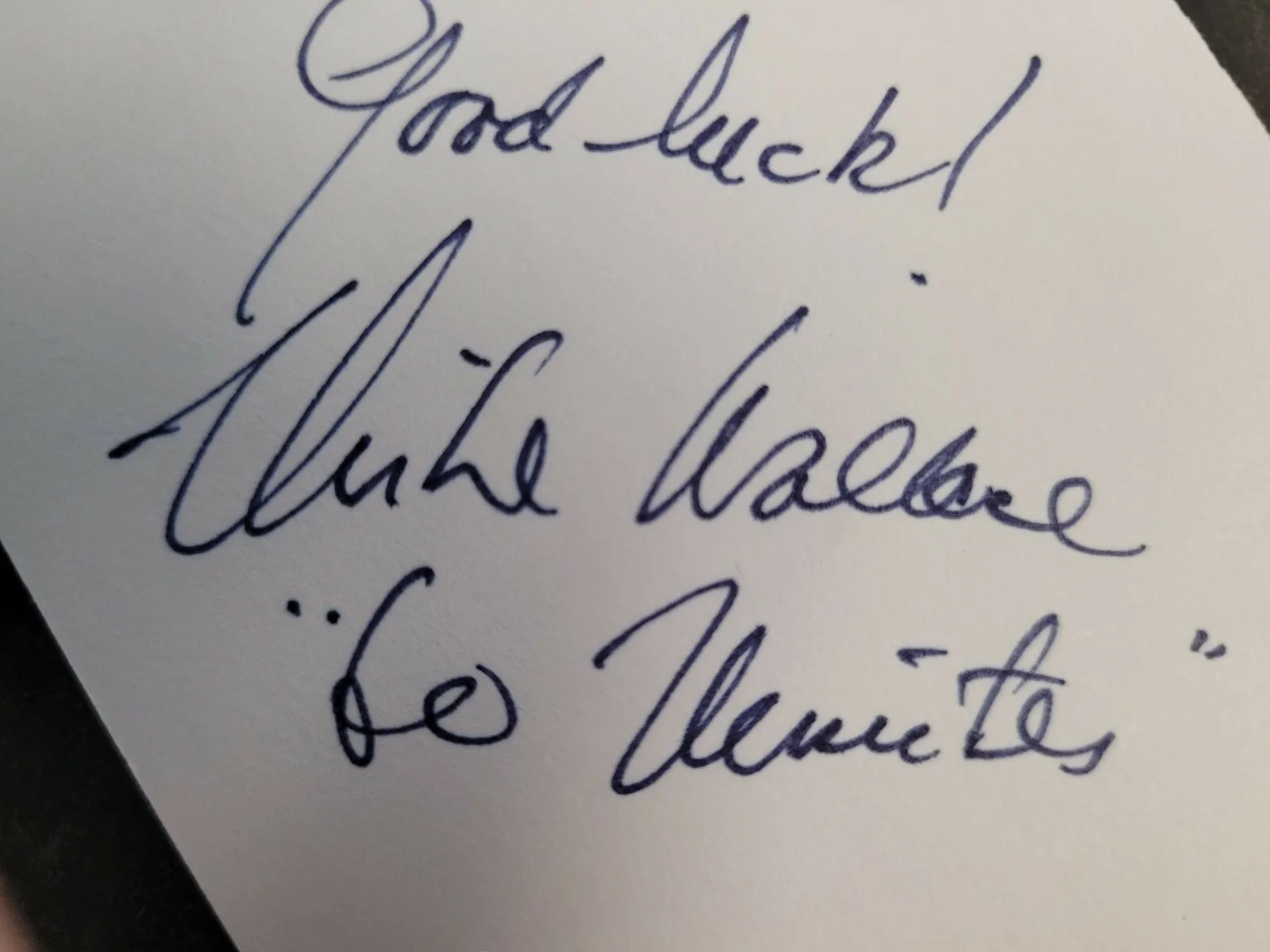 Mike Wallace — Mike Wallace Signed 3"x5" index card JSA Certified Auto! 60 Minutes Personalized, image 2