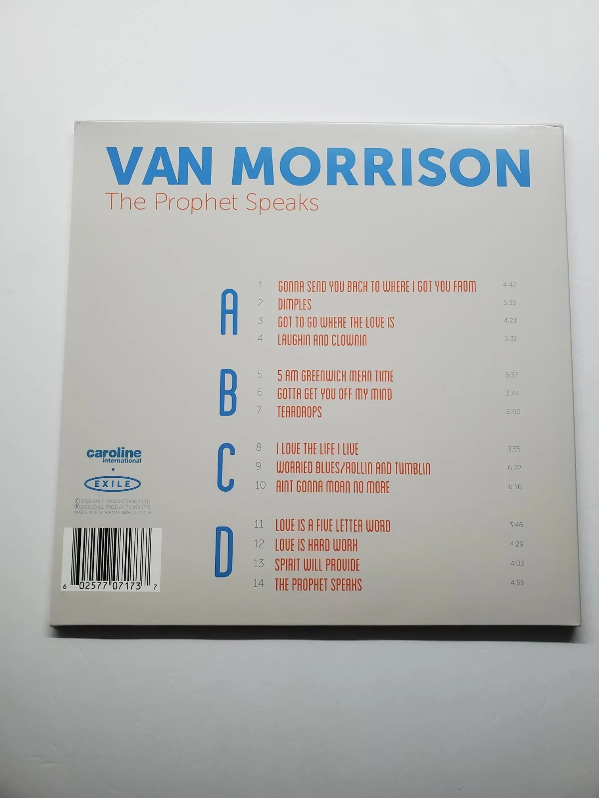Van Morrison Signed The Prophet Speaks Vinyl with PSA Authentication Autographed, image 2