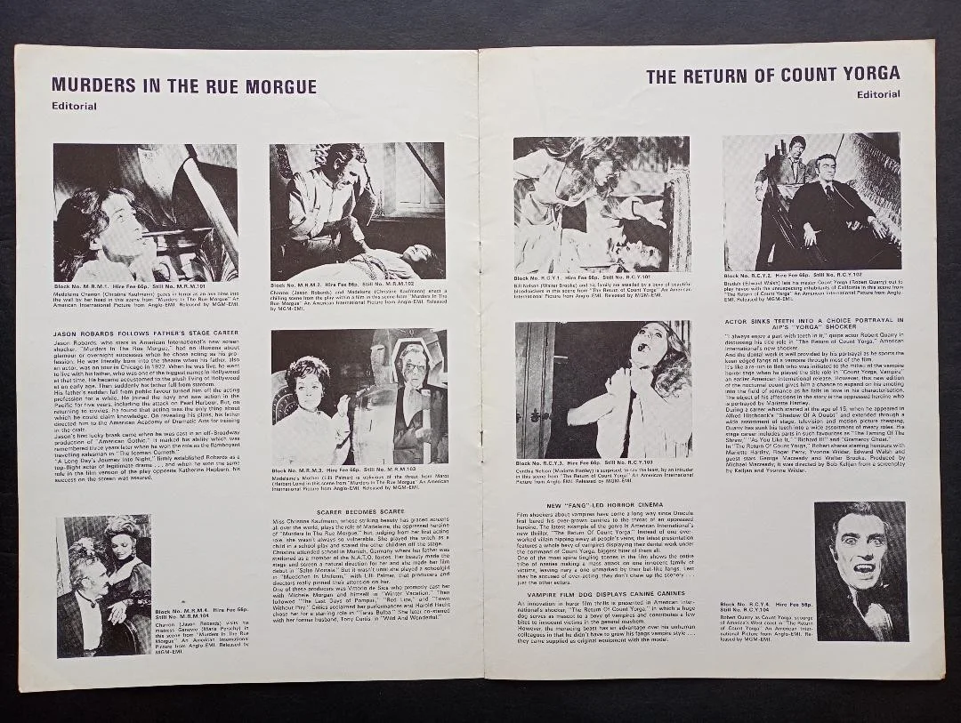 MURDERS IN THE RUE MORGUE / COUNT YORGA pressbook, image 2