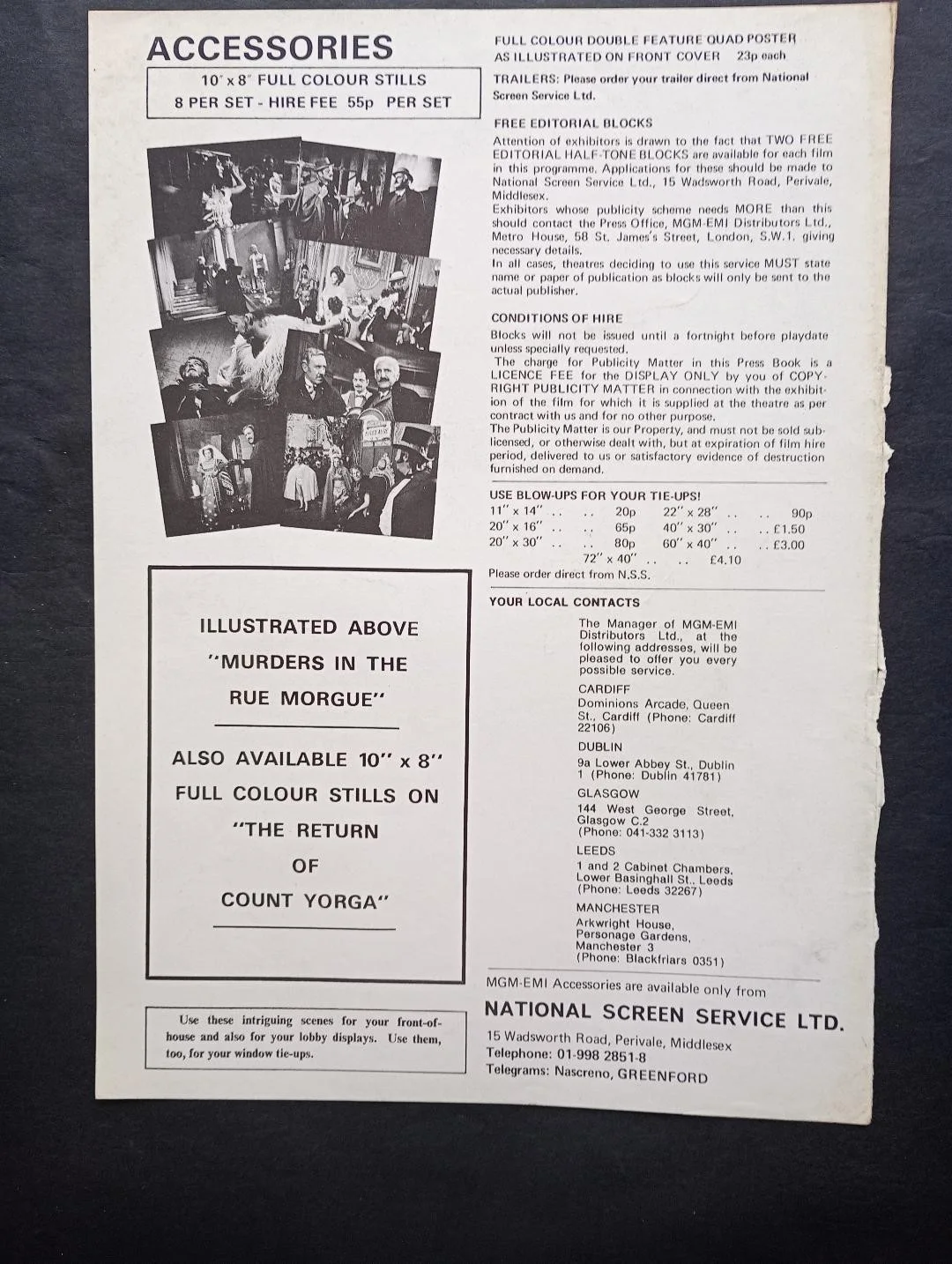 MURDERS IN THE RUE MORGUE / COUNT YORGA pressbook, image 3