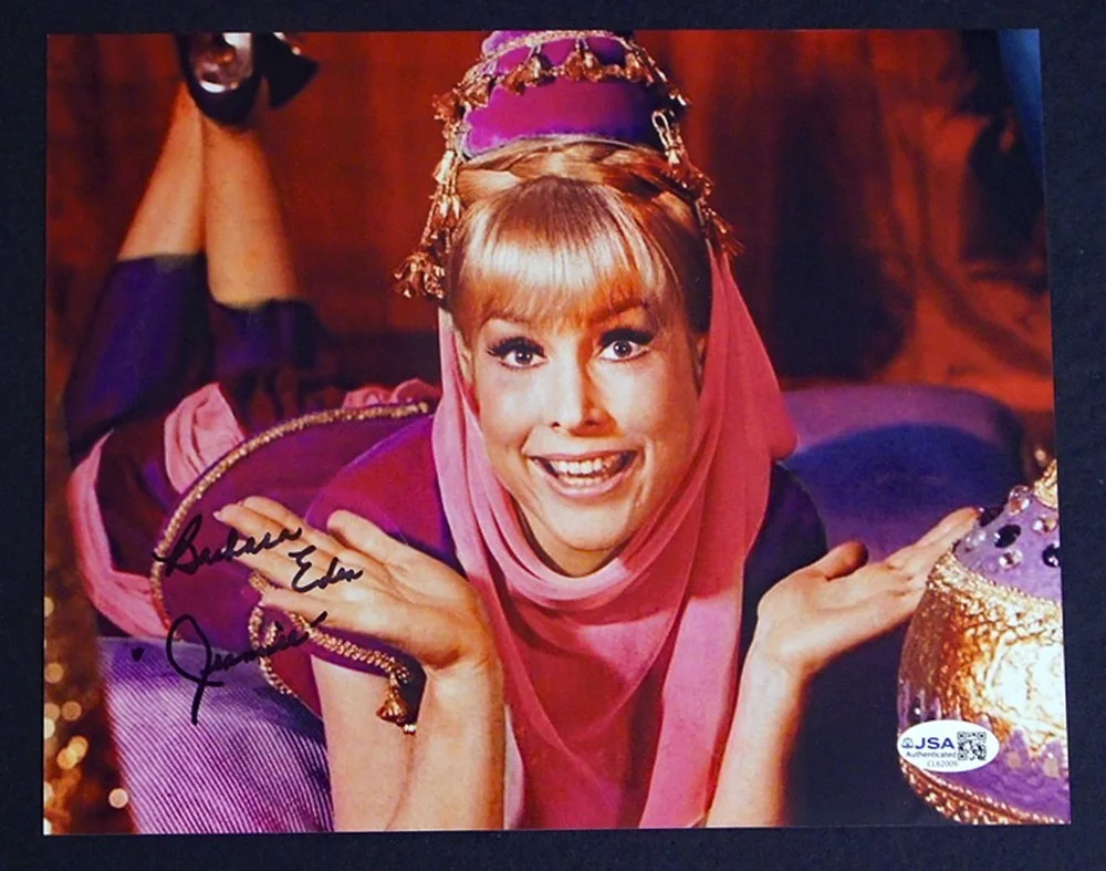 Barbara Eden — BARBARA EDEN SIGNED 8x10 Color Photo as Jeannie - JSA Certified!, image 2