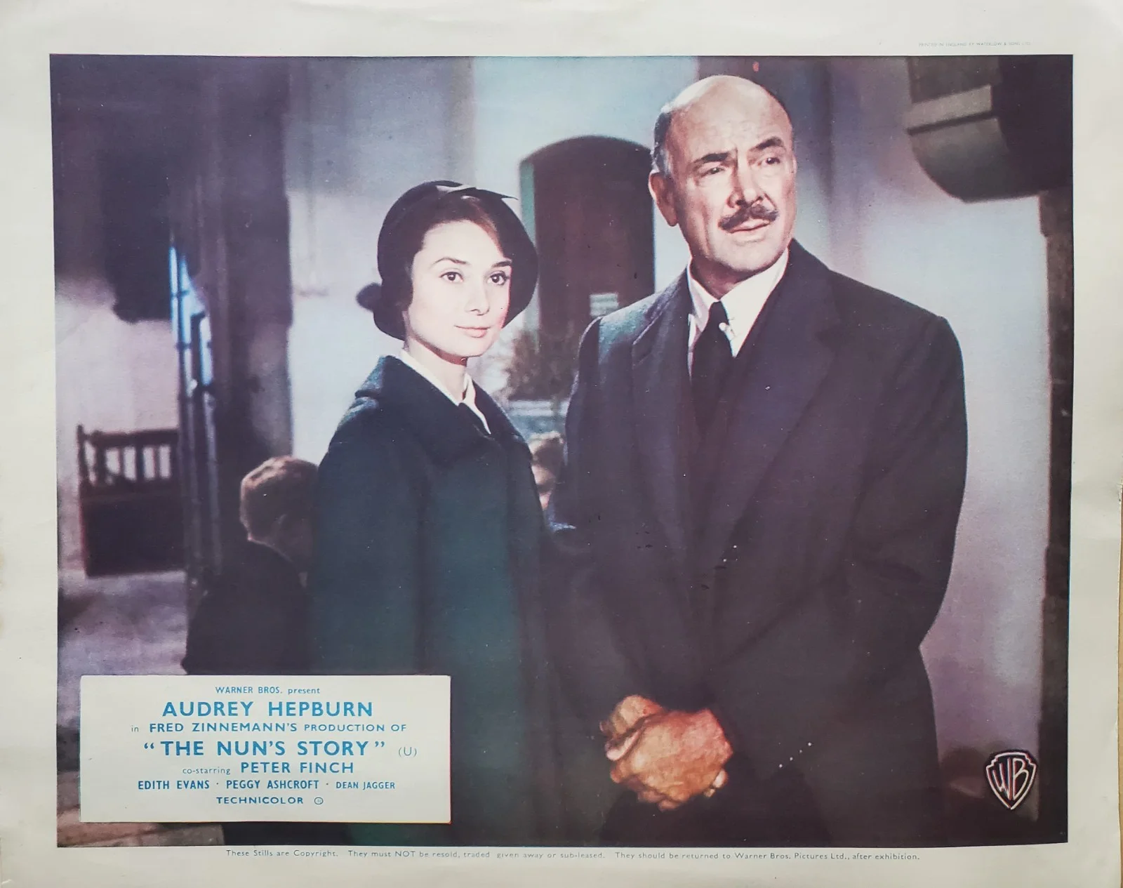AUDREY HEPBURN - 2 VINTAGE ORIGINAL 1959 UK LOBBY CARDS - THE NUN'S STORY 10x8, изображение 2