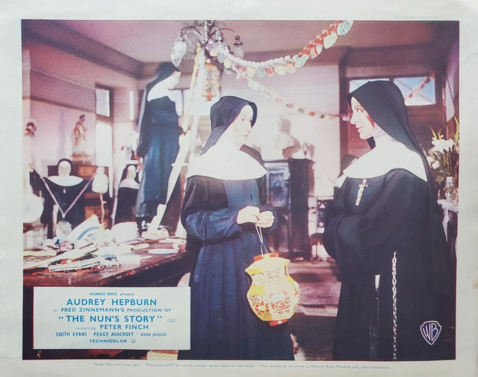 AUDREY HEPBURN - 2 VINTAGE ORIGINAL 1959 UK LOBBY CARDS - THE NUN'S STORY 10x8, изображение 3