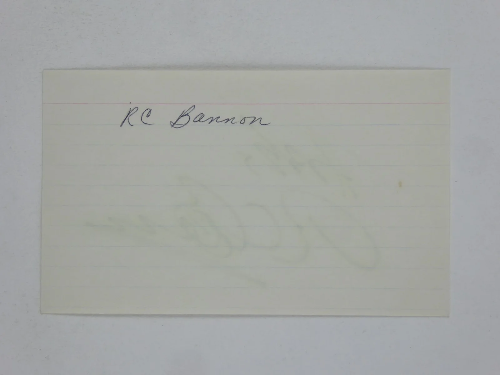 R.C. Bannon Hand Signed Autographed 3x5 Index Card Country Music Singer RC R. C., изображение 2