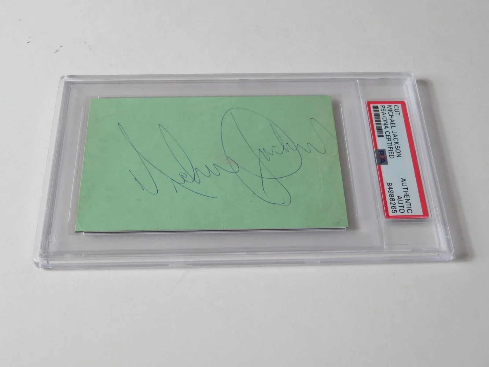 MICHAEL JACKSON Signed Autograph Auto 3x5 Index Card Cut Slab PSA JSA, image 5