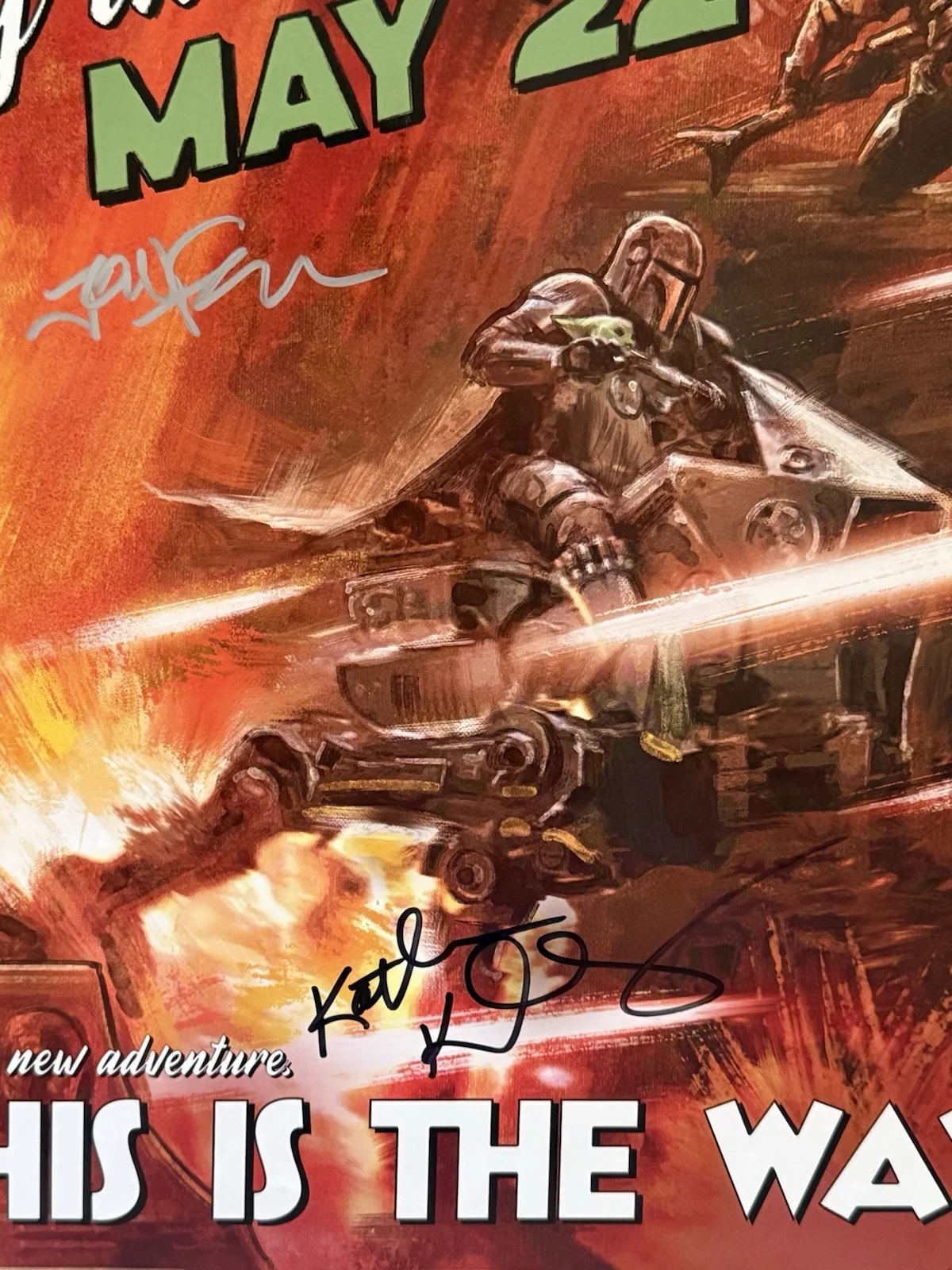 The Mandalorian And Grogu Original Poster Signed By Jon Favreau Kathleen Kennedy, image 3