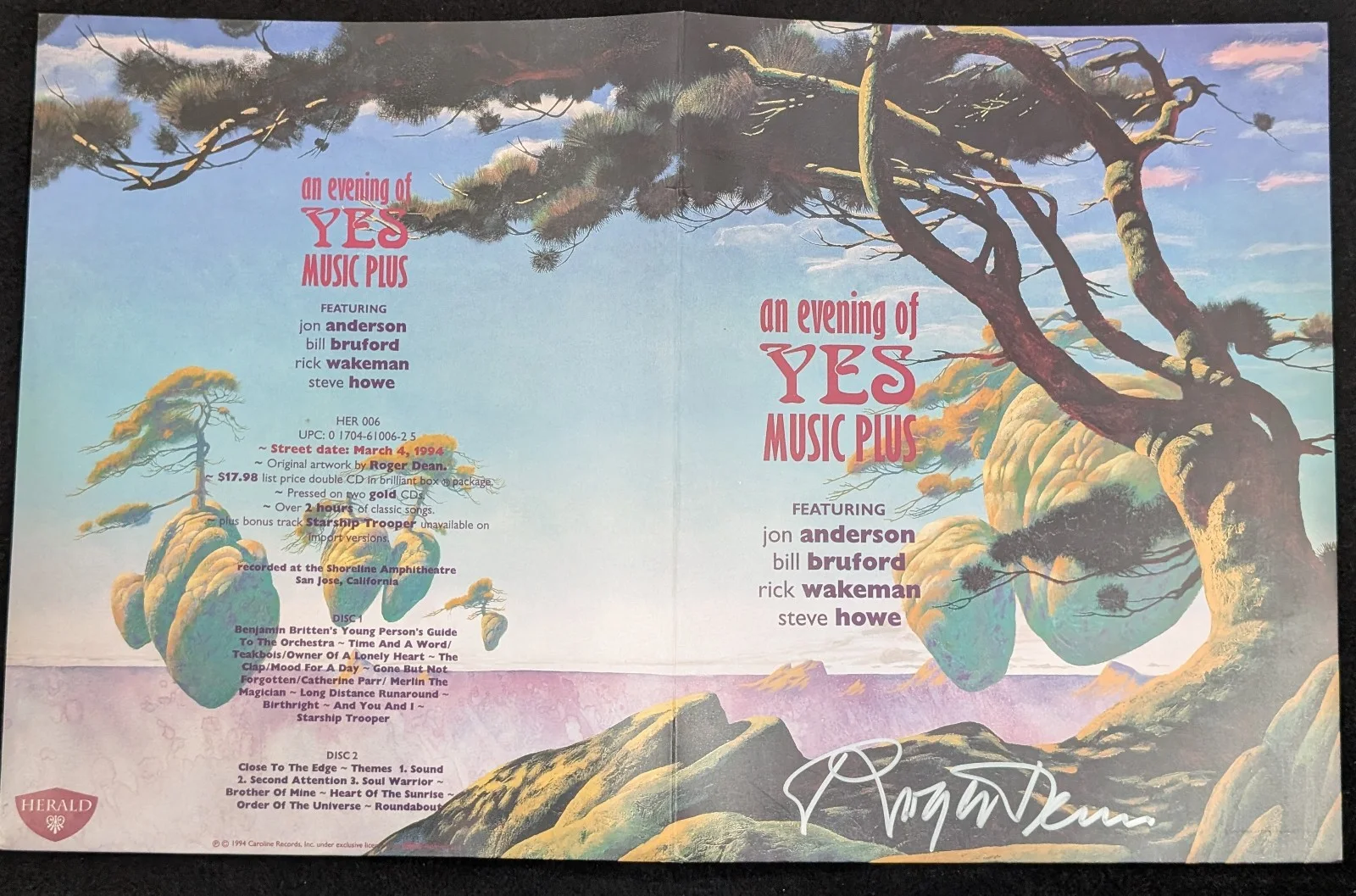 Roger Dean SIGNED AUTOGRAPHED An Evening of Yes Music Plus Press Empty Folder, image 4