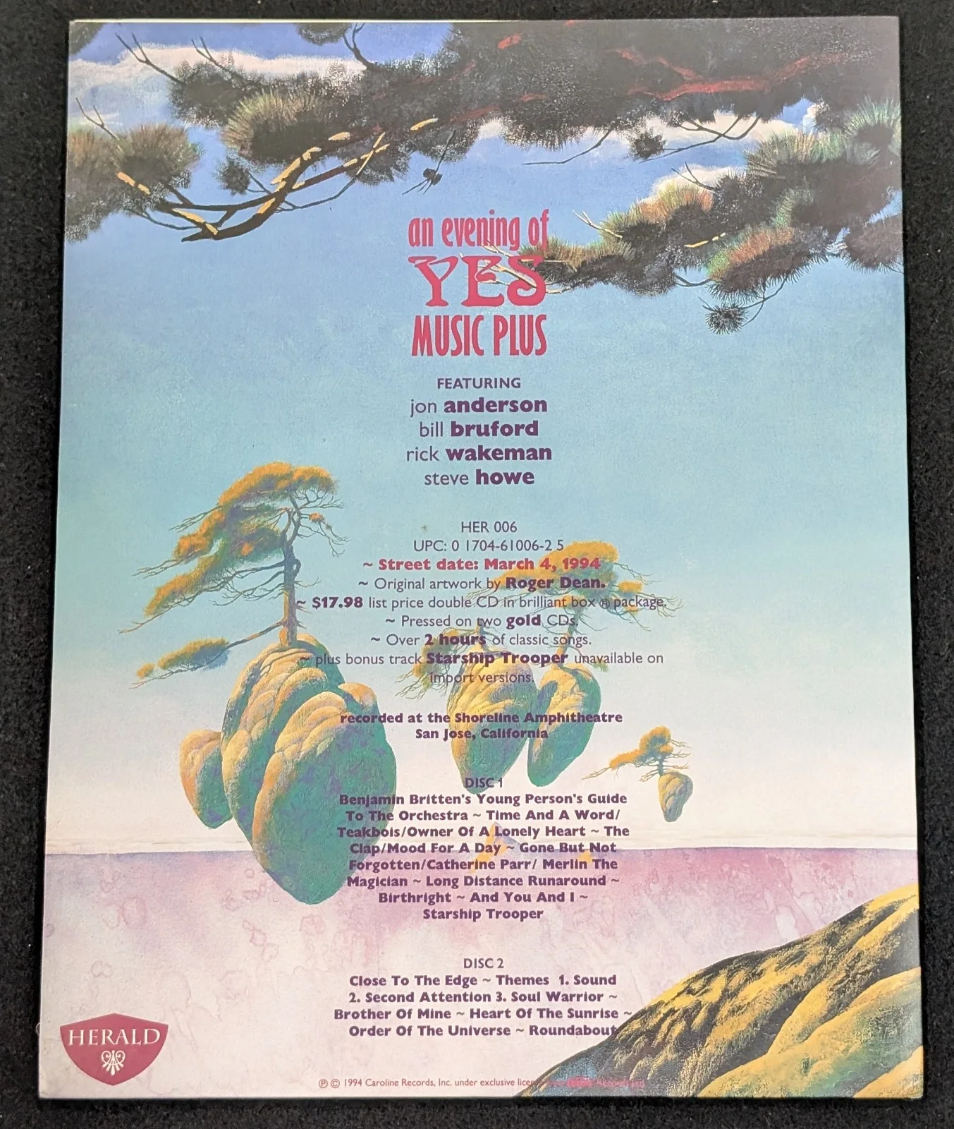 Roger Dean SIGNED AUTOGRAPHED An Evening of Yes Music Plus Press Empty Folder, image 5