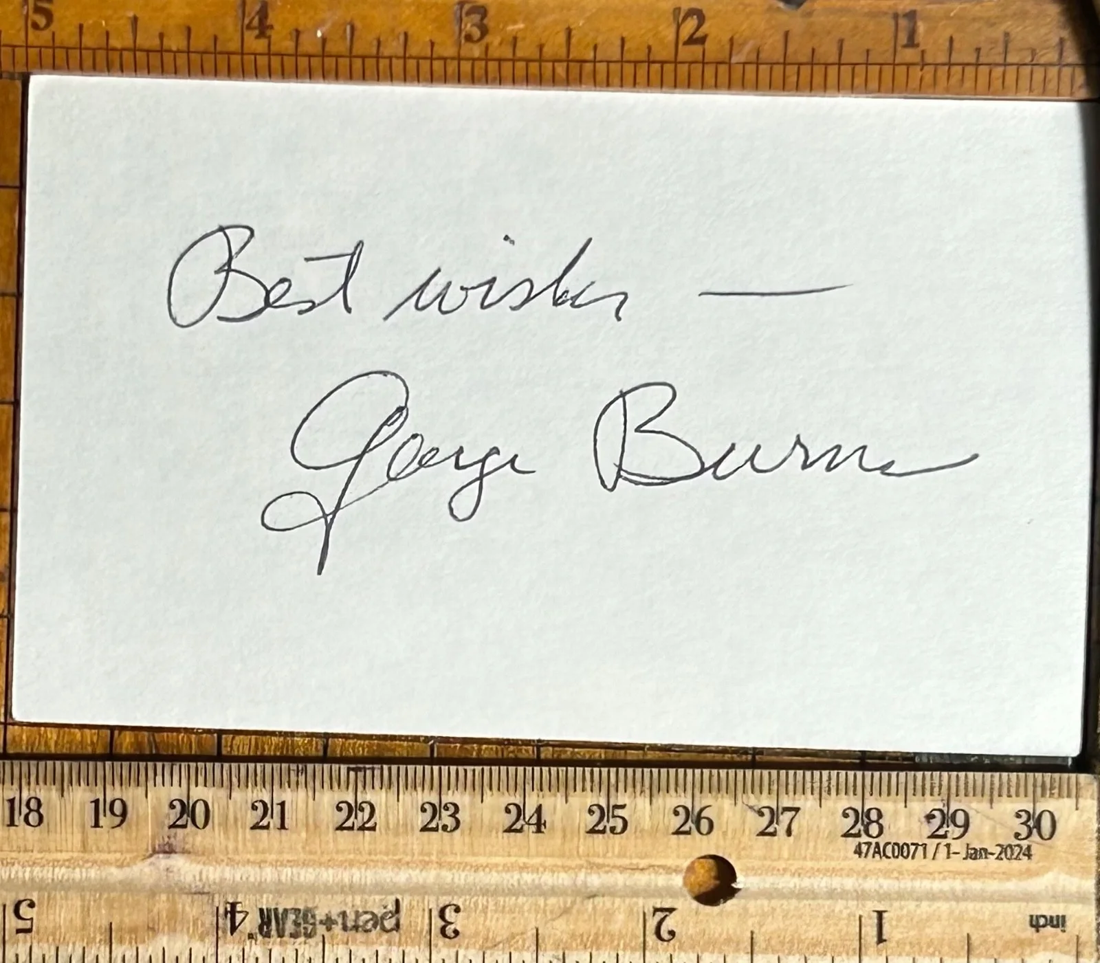 GEORGE BURNS—SIGNED 1937 PHOTO + CARD—Vaude+Radio+Film+TV Comedy Star—1 Oscar, изображение 2