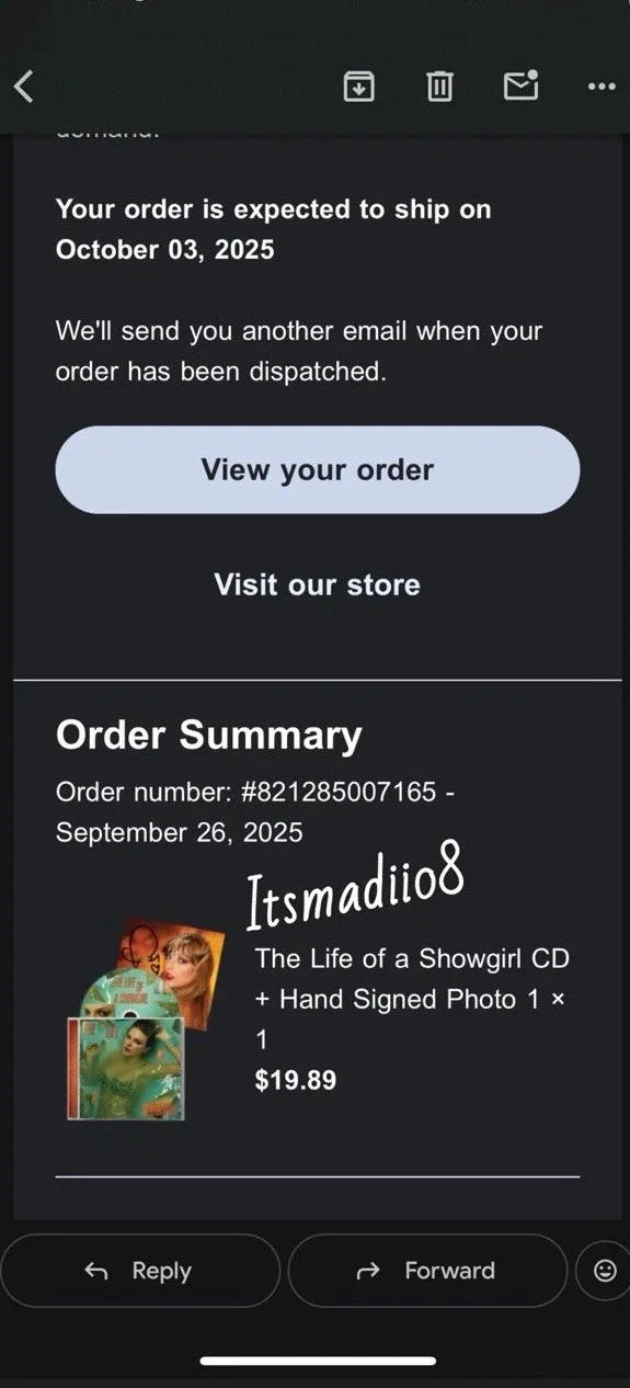 Taylor Swift 'The Life of a Showgirl' CD with Hand-Signed Photo 1, изображение 5