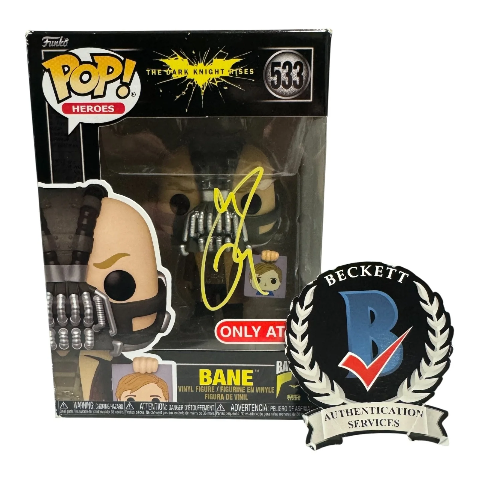 Tom Hardy — Tom Hardy Signed Autograph The Dark Knight Rises Funko Pop 533 Beckett BAS Bane