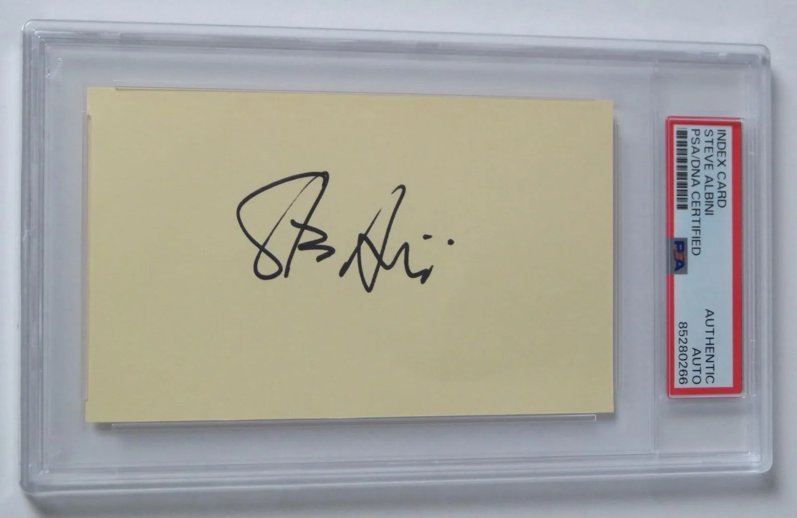 Steve Albini BIG BLACK NIRVANA Signed Autograph Auto 3x5 Index Card Slab PSA JSA, image 2