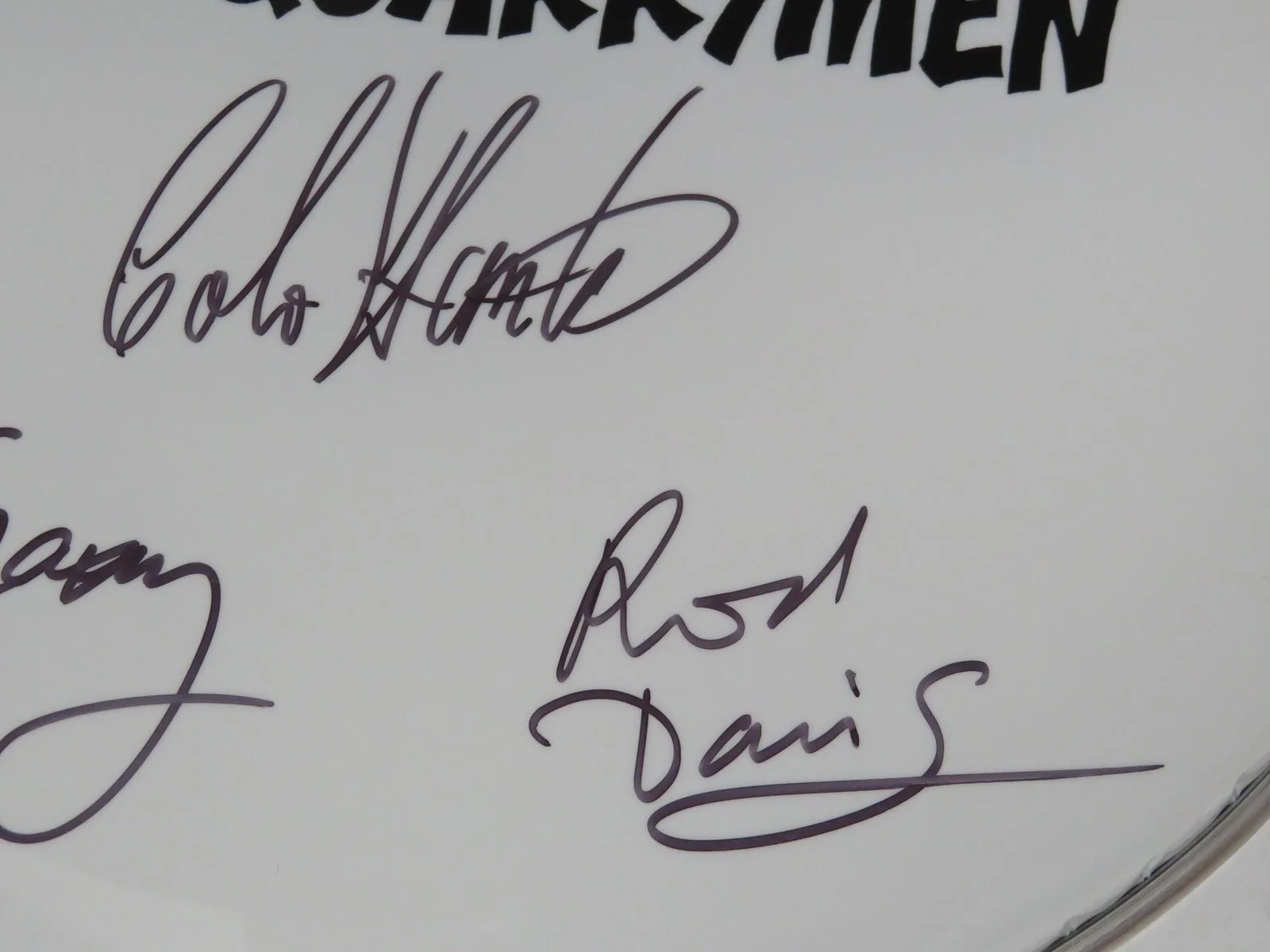 The Quarrymen JOHN LENNON BAND Signed Autograph 13" Drumhead Drum Head by 3 JSA, изображение 3
